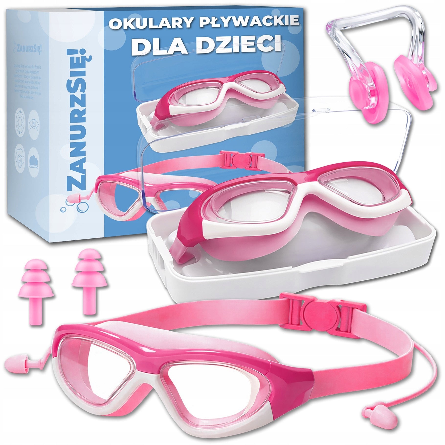Children's Swimming Glasses AntiFog UV Swimming Goggles Set for Swimming Pool