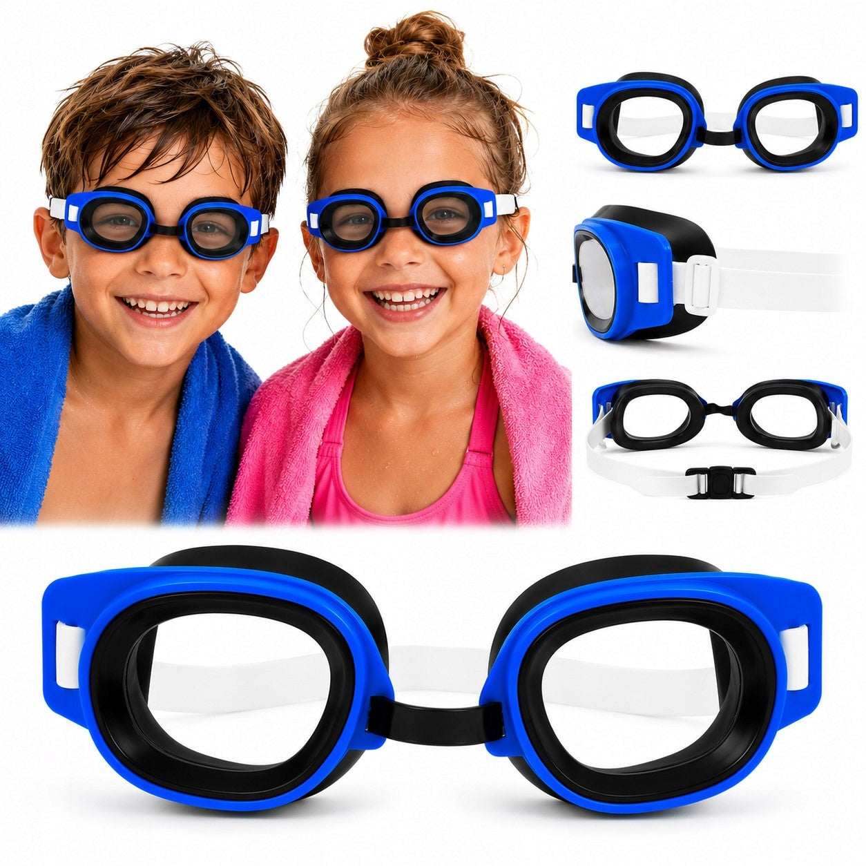 Children's Swimming Glasses for Swimming Pool SWIMMING POOL ANTI-FOG UV Case Color blue