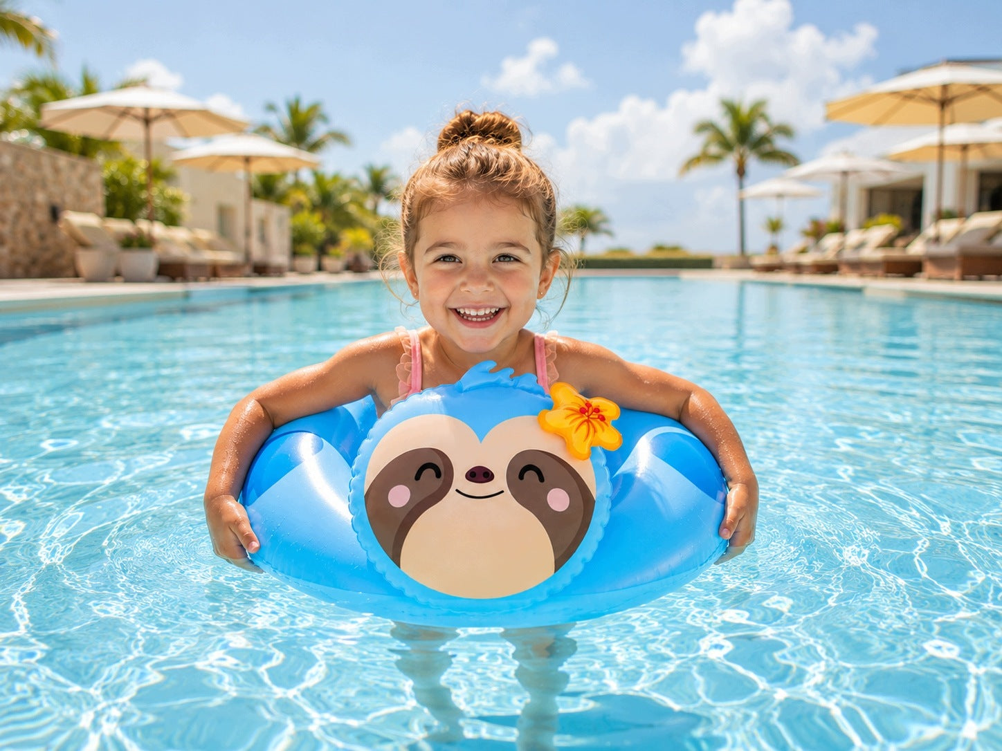 Children's Swimming Wheel Sloth 3-6 Years Inflatable PVC Wheel 58x55 cm Packaging status original
