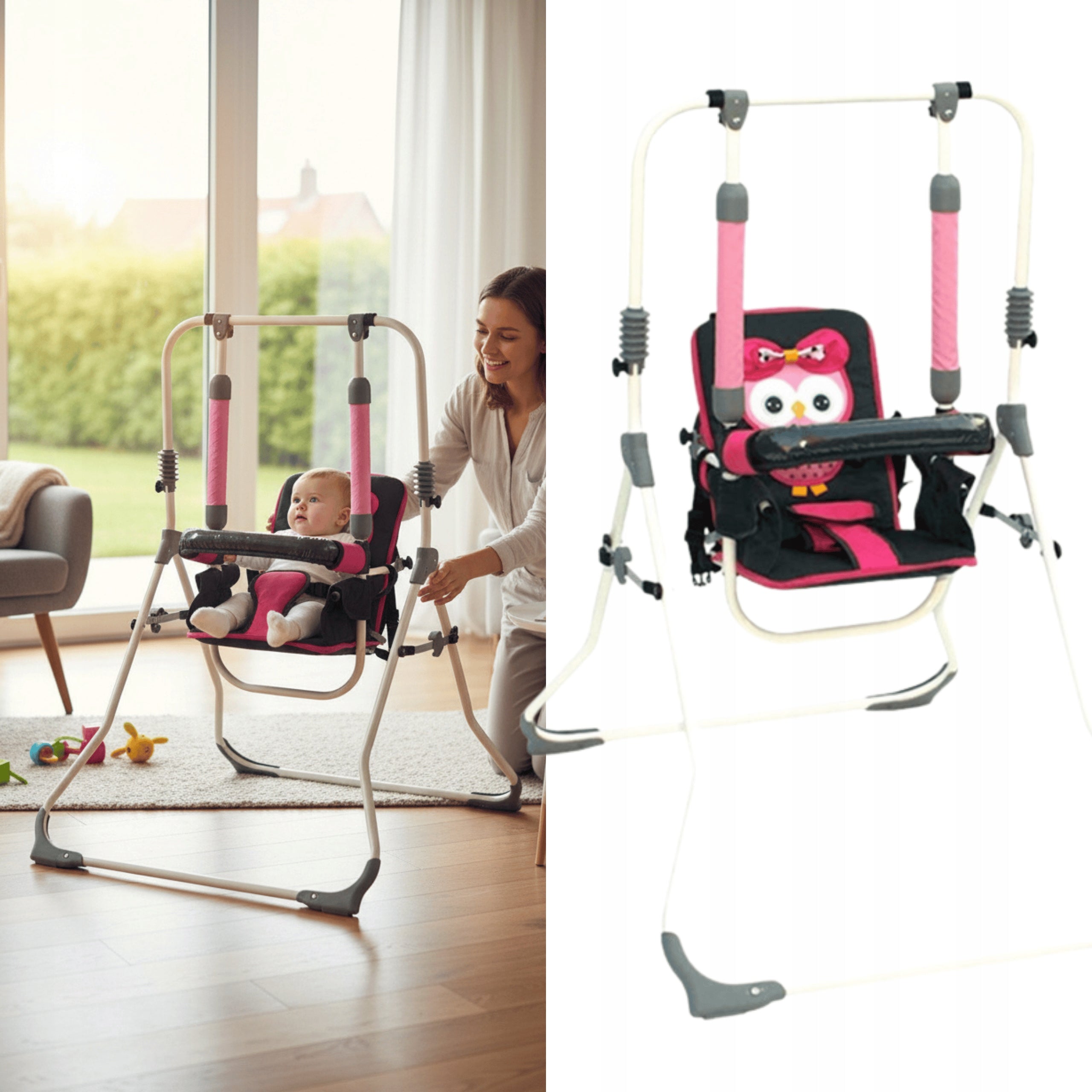 Children's Swing for Garden Home Folding Freestanding Metal Stable 3in1