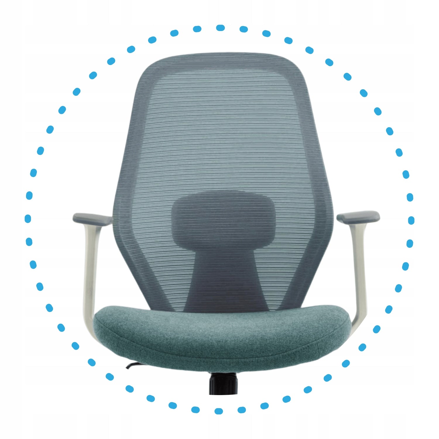 Children's Swivel Chair With Armrests For Desk Mesh Green RALIS Furniture depth 44 cm