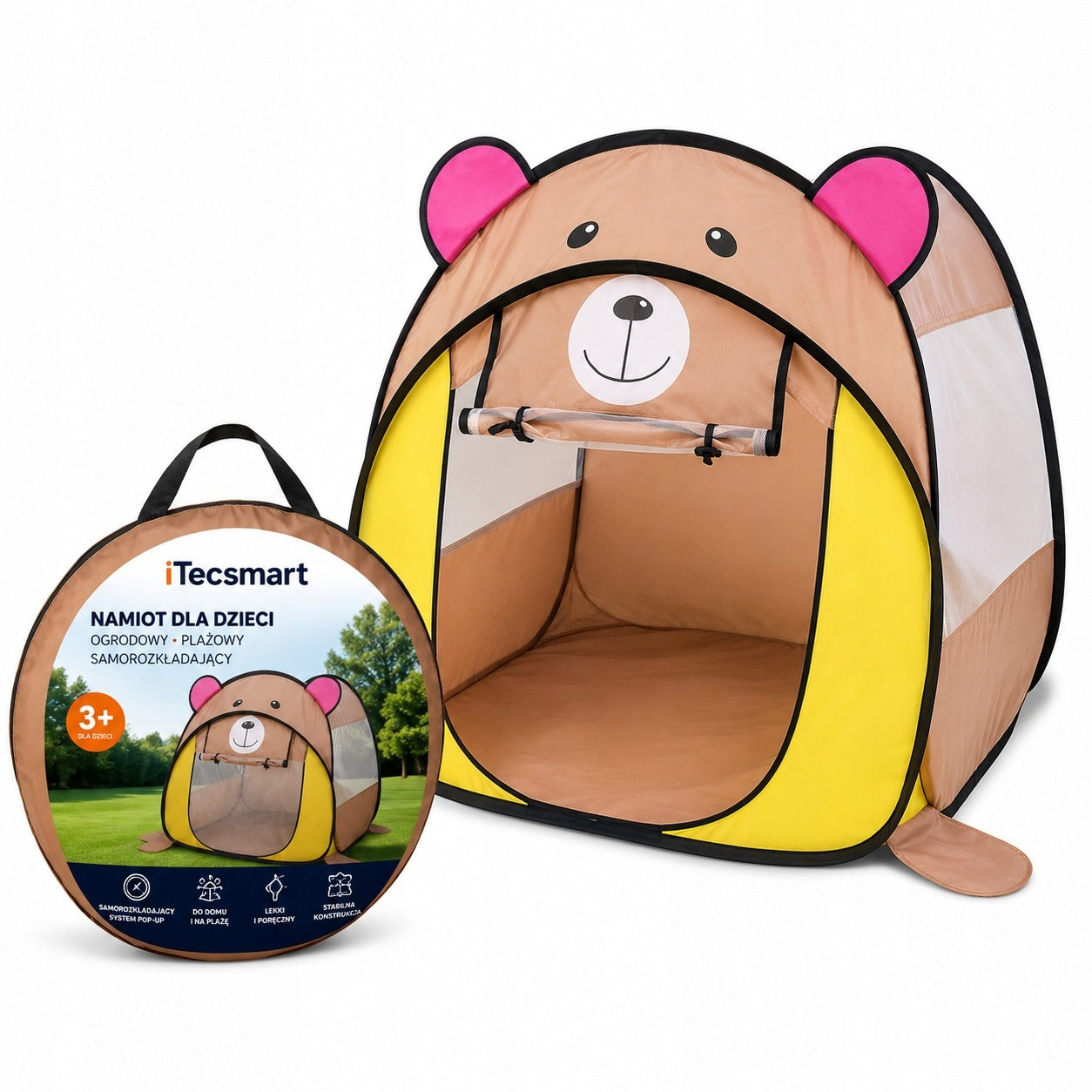 Children's Tent Bear XXL Garden Beach Self Deploying Cottage POPUP