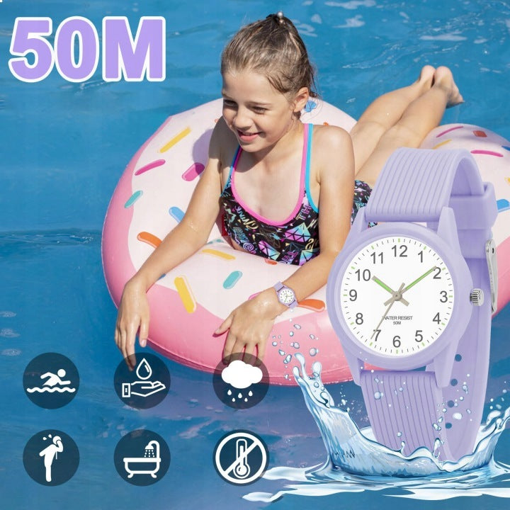 Children's Watch Analog Princess Purple Waterproof Clock Science Brand no brand