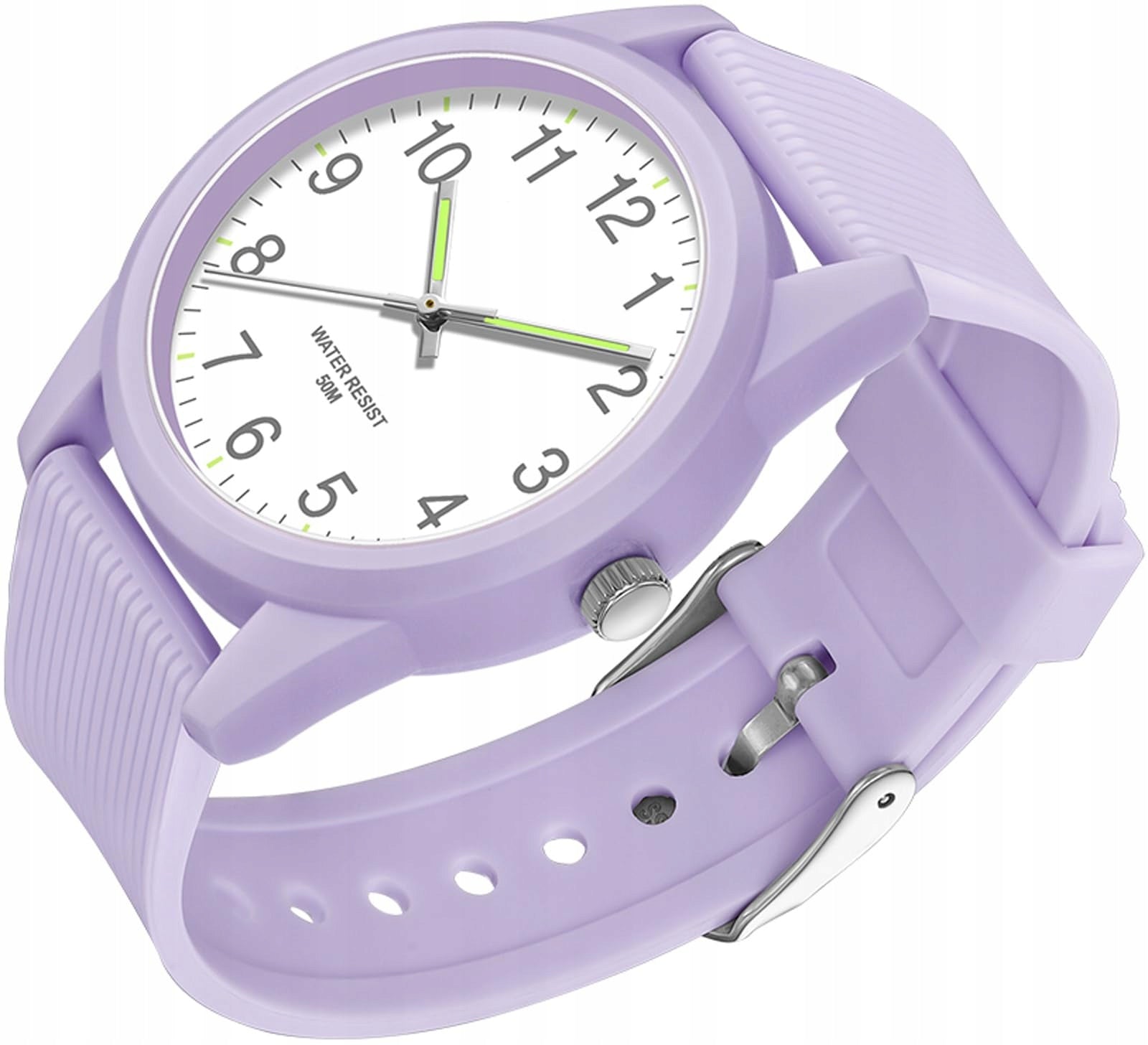 Children's Watch Learning Hours Purple Waterproof 50M Silicone Swimming