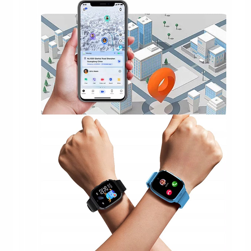Children's Watch Smartwatch 4G + SIM | LBS WiFi Locator | SOS Camera Functions Bluetooth alarm clock date display touch screen GPS pedometer illumination