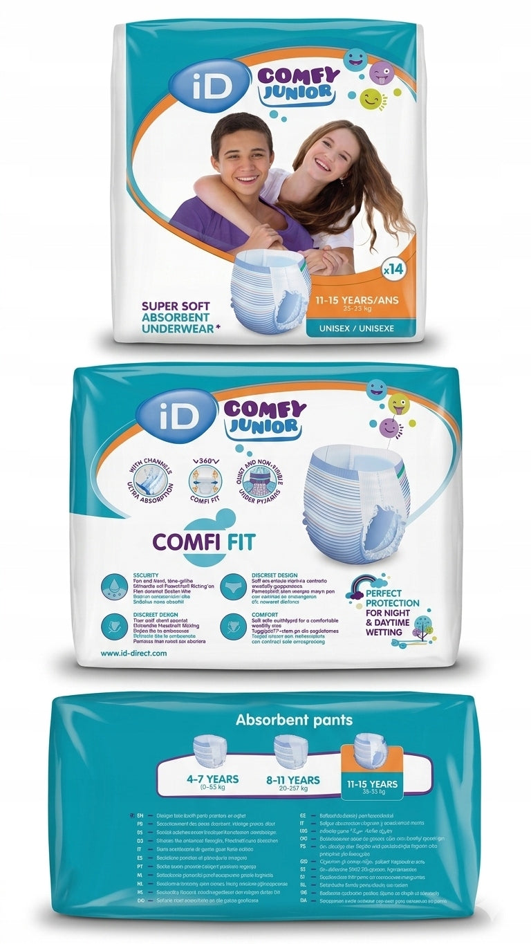 Children's absorbent panties ID Comfy Junior Pants 11-15 years 35-55 kg 14 pieces Medical device yes