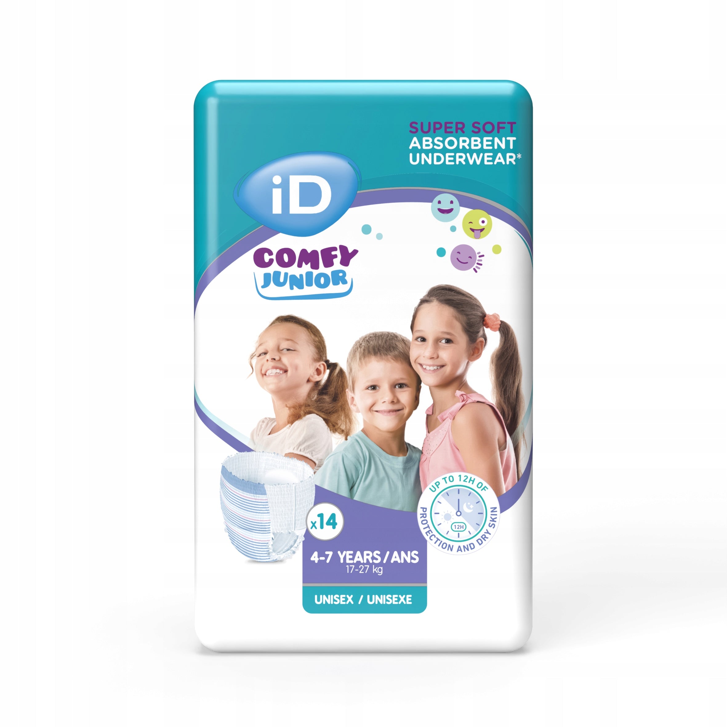Children's absorbent panties ID Comfy Junior Pants 4-7 years 17-27 kg 14 pieces Medical device yes