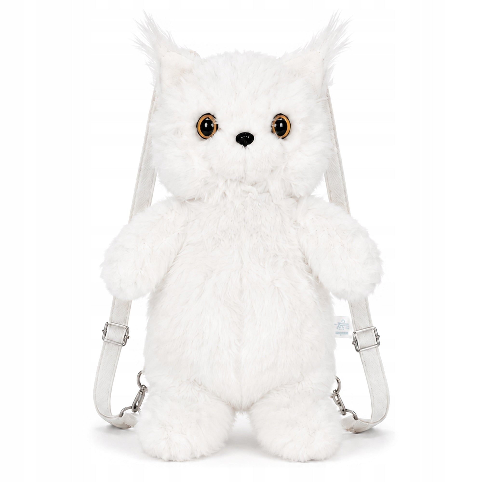 Children's backpack Plush Toy KITTEN Lynx for children girls WHITE Brand Moramo