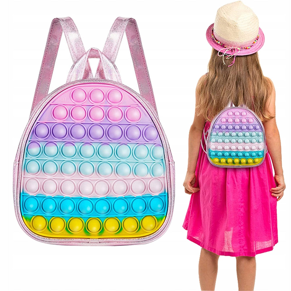 Children's backpack preschooler pop it urban lightweight school silicone toy