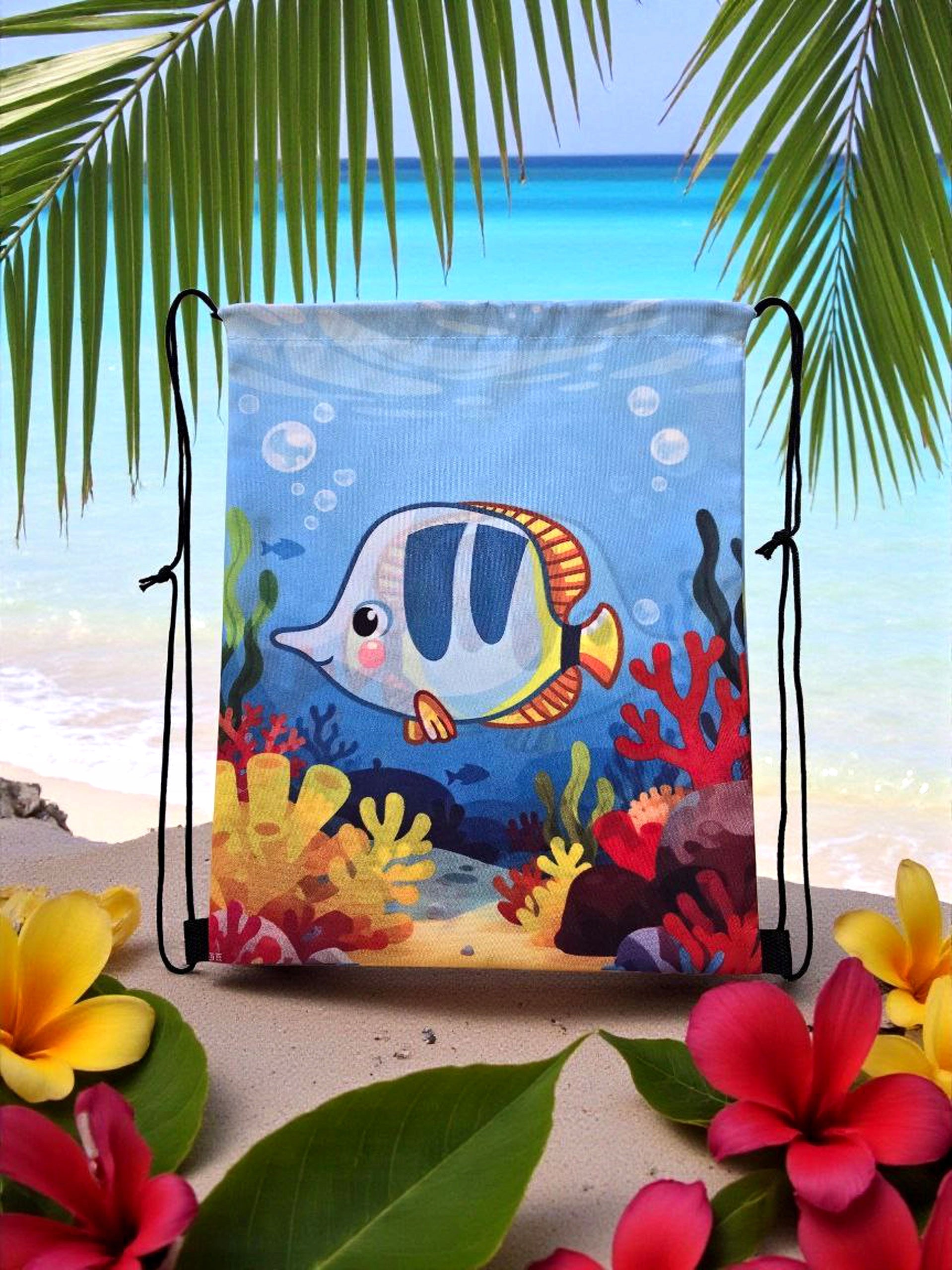 Children's bag with chaetodon strings for pool, beach, school Packaging status original