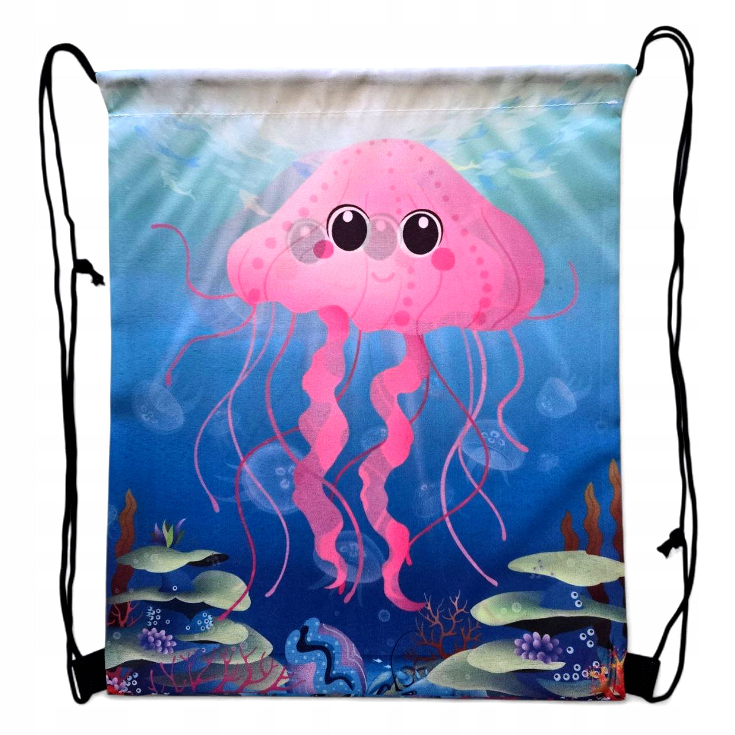 Children's bag with strings jellyfish pink for pool, beach, school