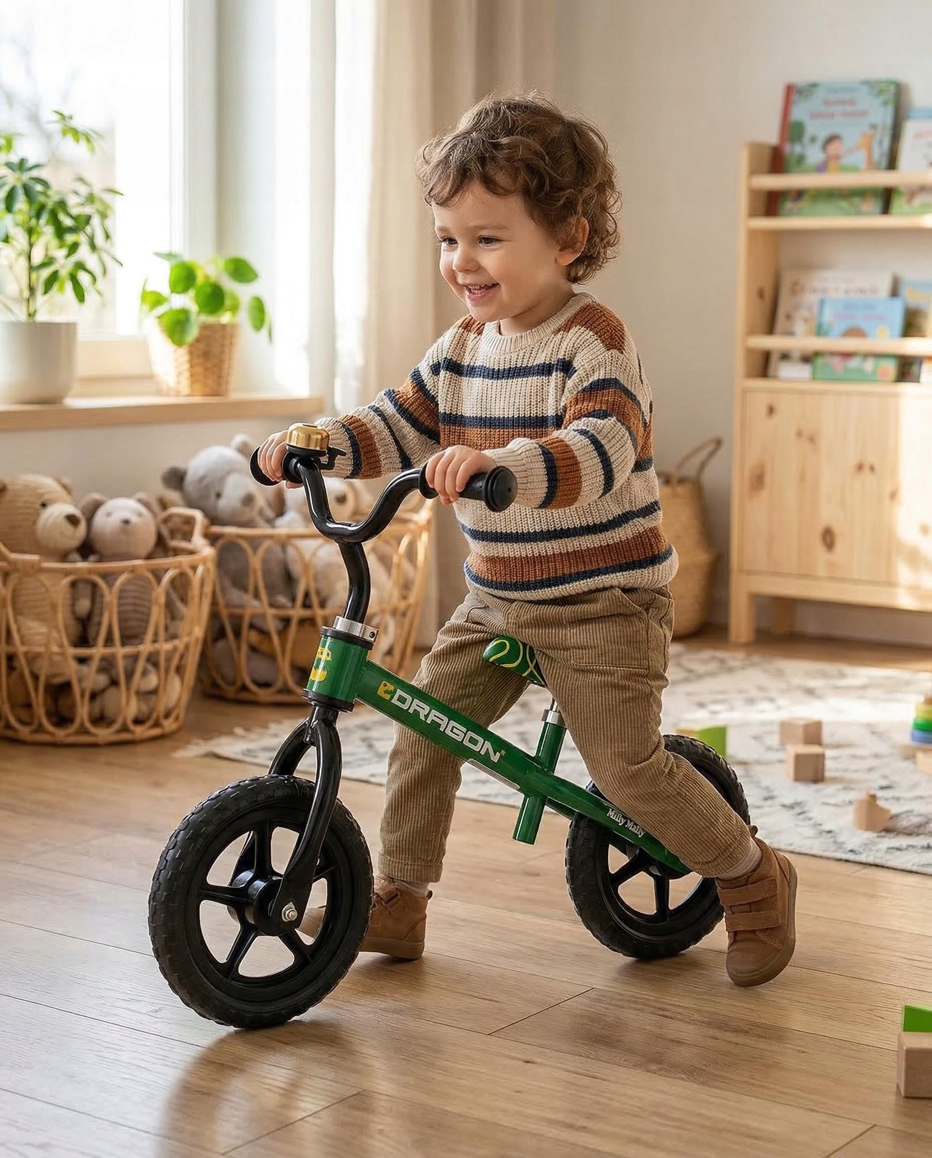 Children's balance bike +2 years Dragon Milly Mally green Packaging status original