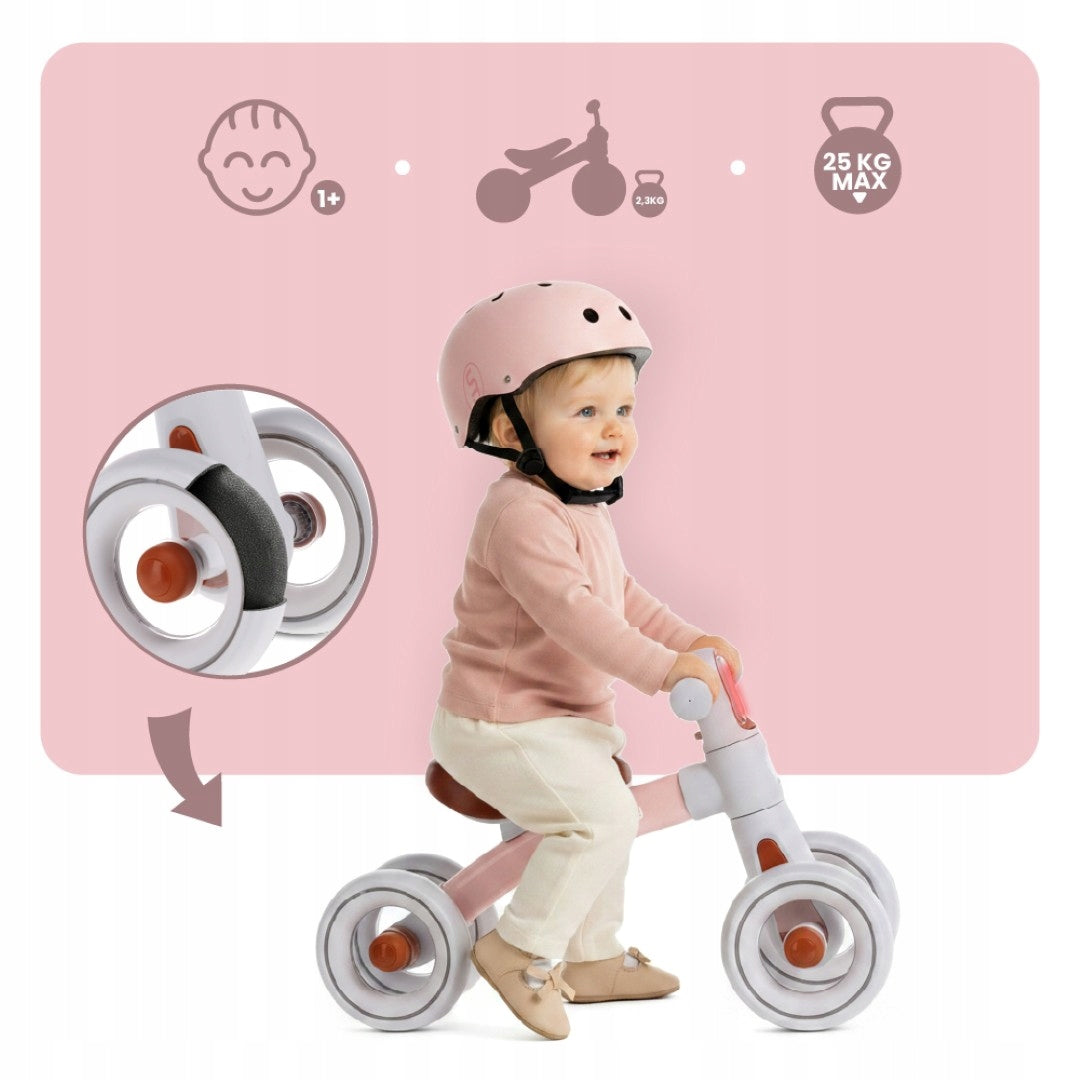 Children's balance bike 4 wheels Cross-country Lightweight 2,3 kg LED Zoomi Frame steel