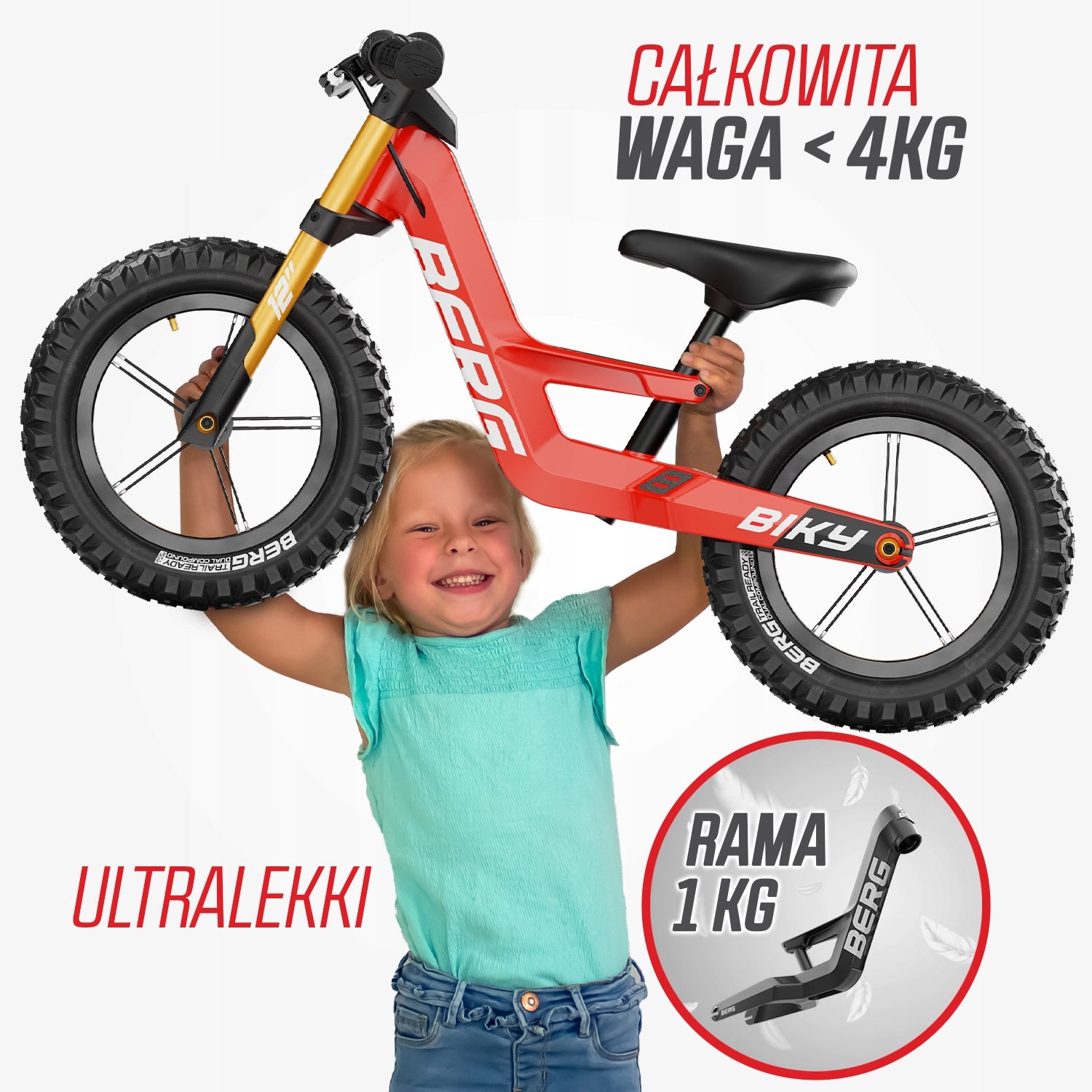 Children's balance bike BERG Biky Cross 12 inches from 2,5 red Packaging status original