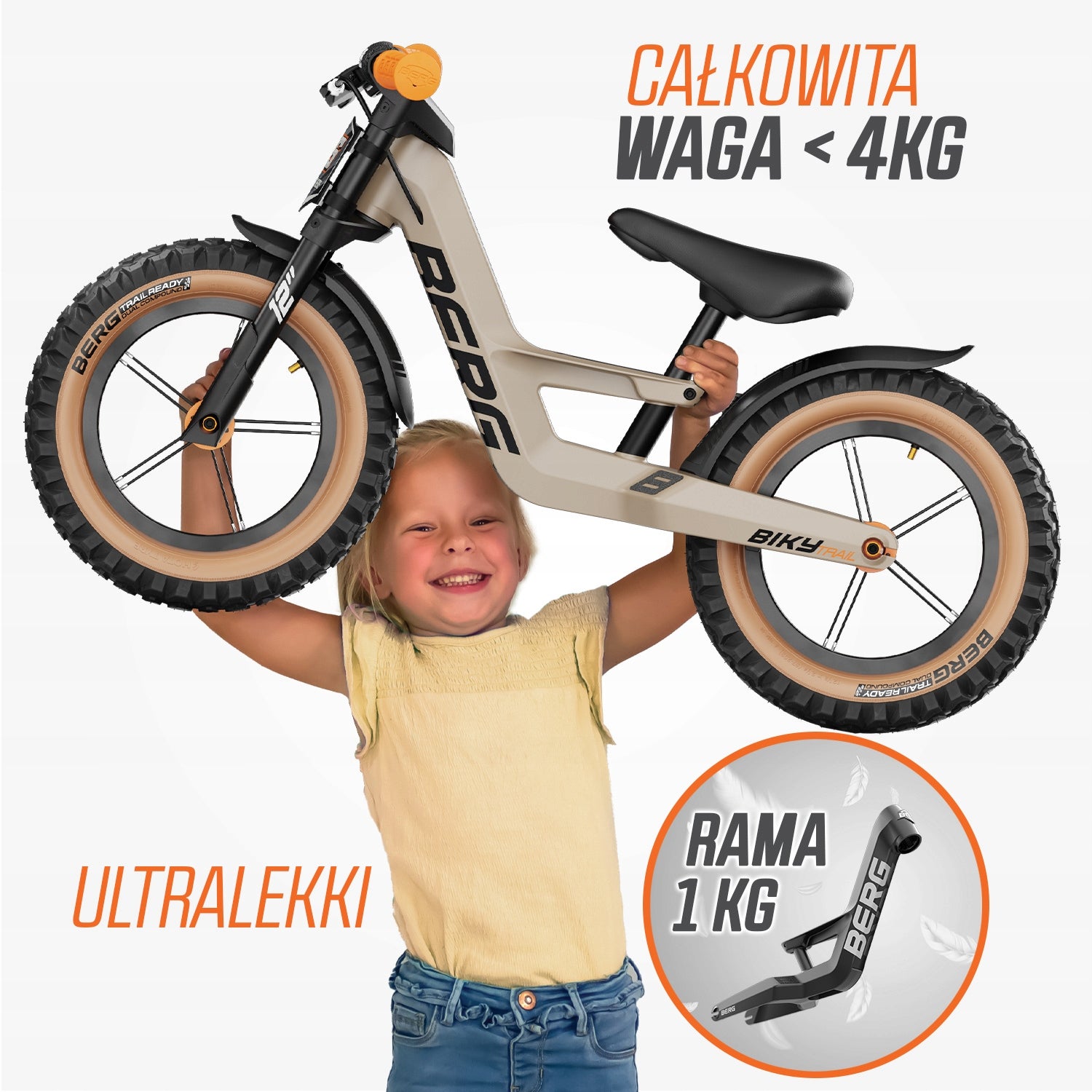 Children's balance bike BERG Biky Trail 12 inches from 2,5 sand Brand Berg