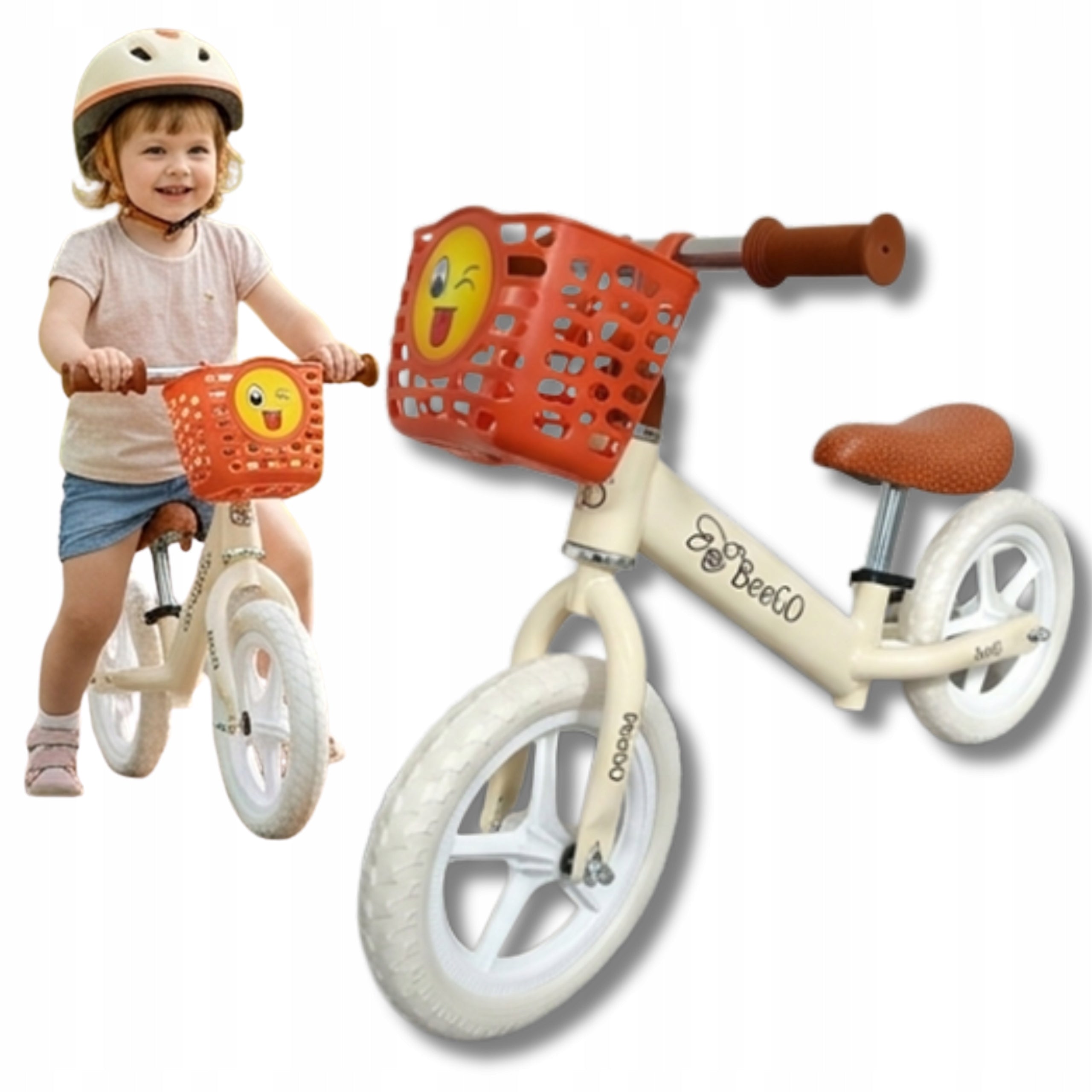 Children's balance bike BeeGO 12 inches from 2,5 sand beige gift Brand no brand