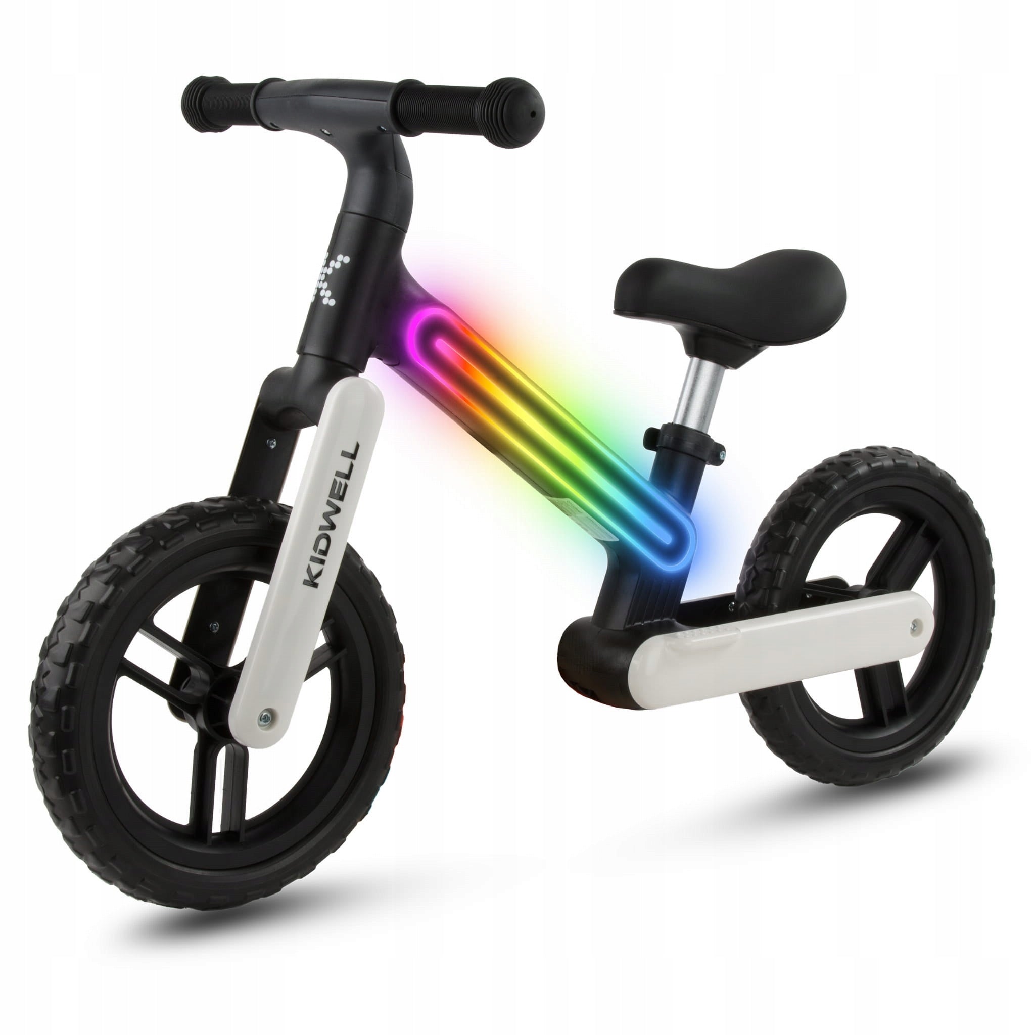 Children's balance bike Kidwell Suno Black LED lights up to 30kg nylon