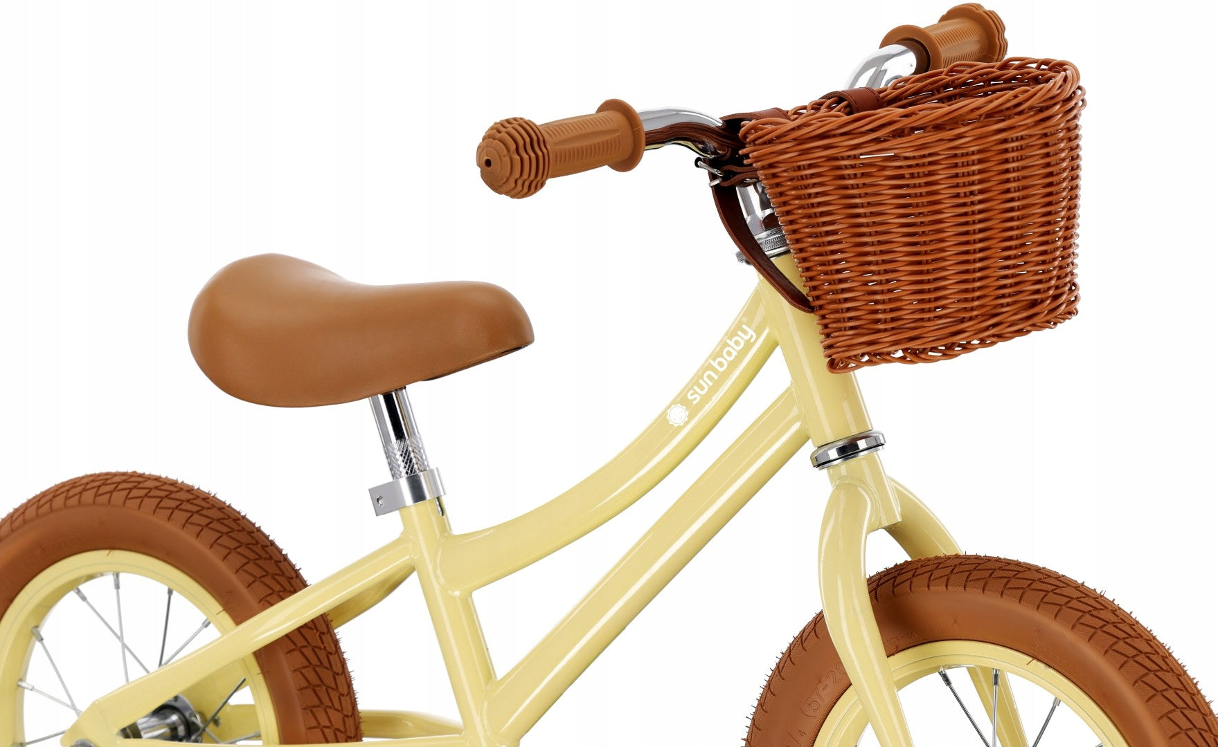 Children's balance bike Lightweight 3,9 kg Retro pumped wheels Basket Classic Model ClassicButterYellow
