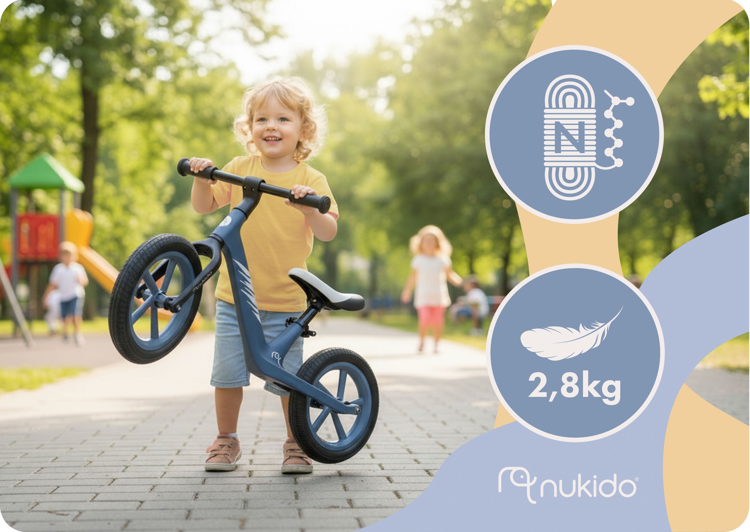 Children's balance bike Nukido Light Flee light Packaging status original