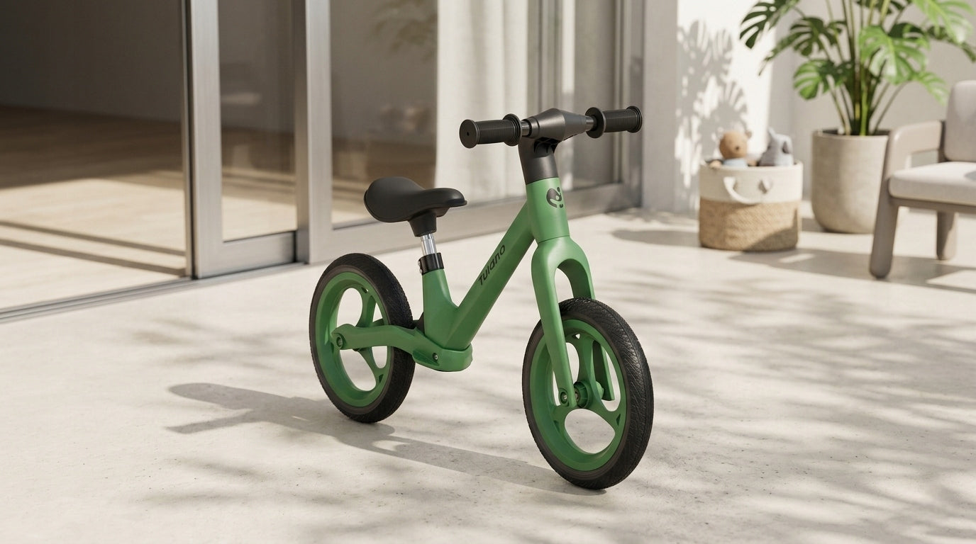 Children's balance bike TULANO green bike 12 inches light bike CHILD Color green