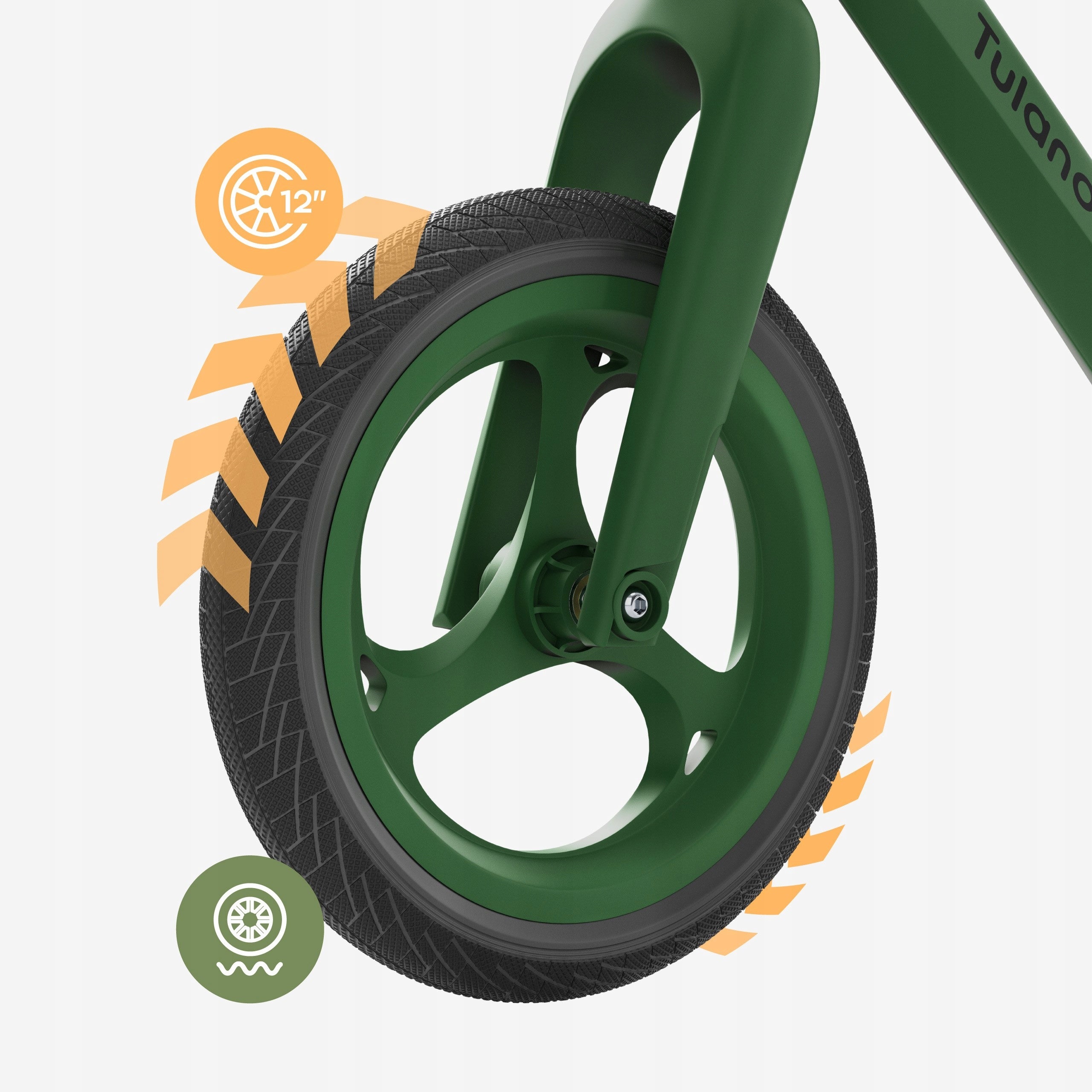 Children's balance bike TULANO green bike 12 inches light bike CHILD Kid's age 3＋ years