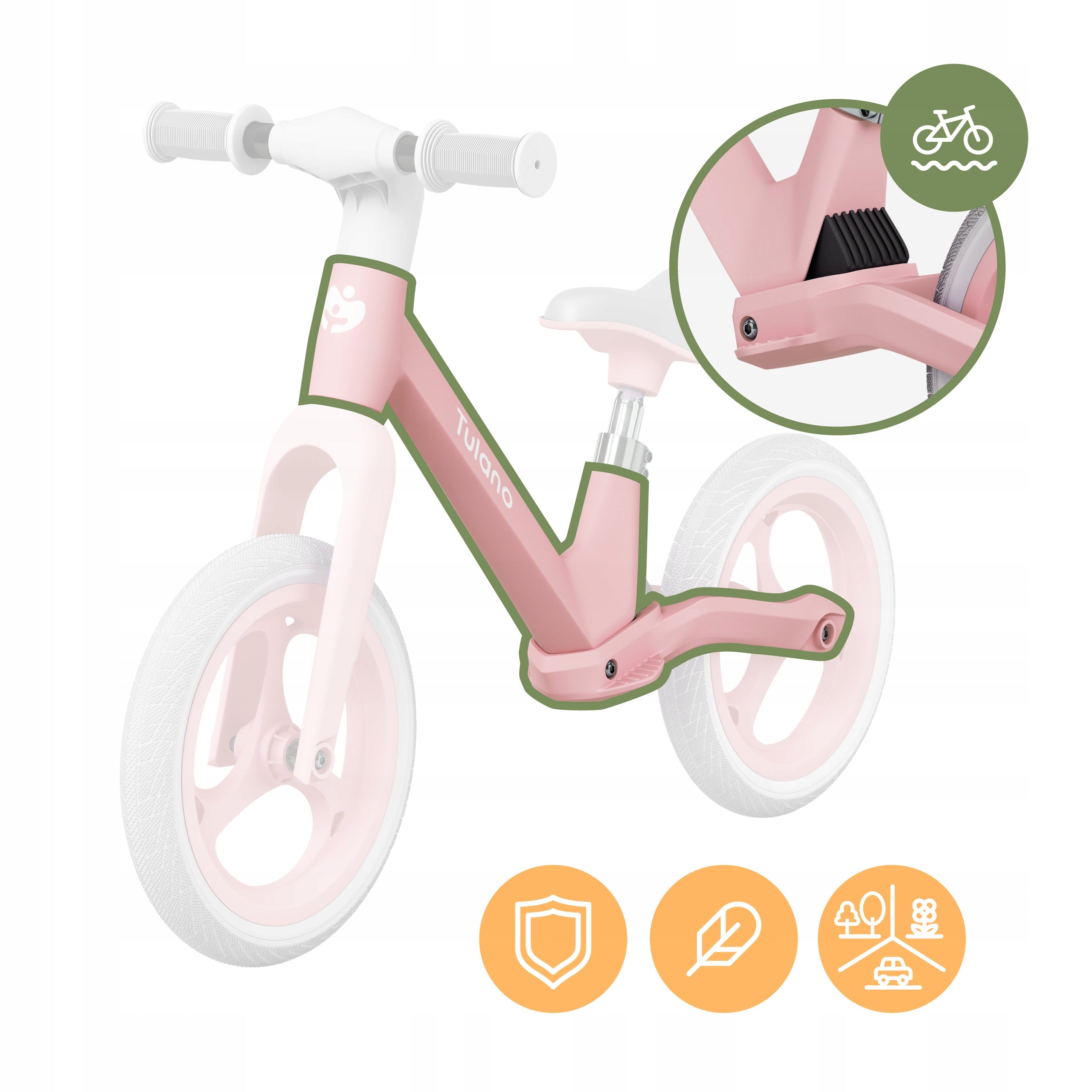 Children's balance bike TULANO pink bike 12 inches light bike CHILD Manufacturer code TN-ROUTE 45 PINK