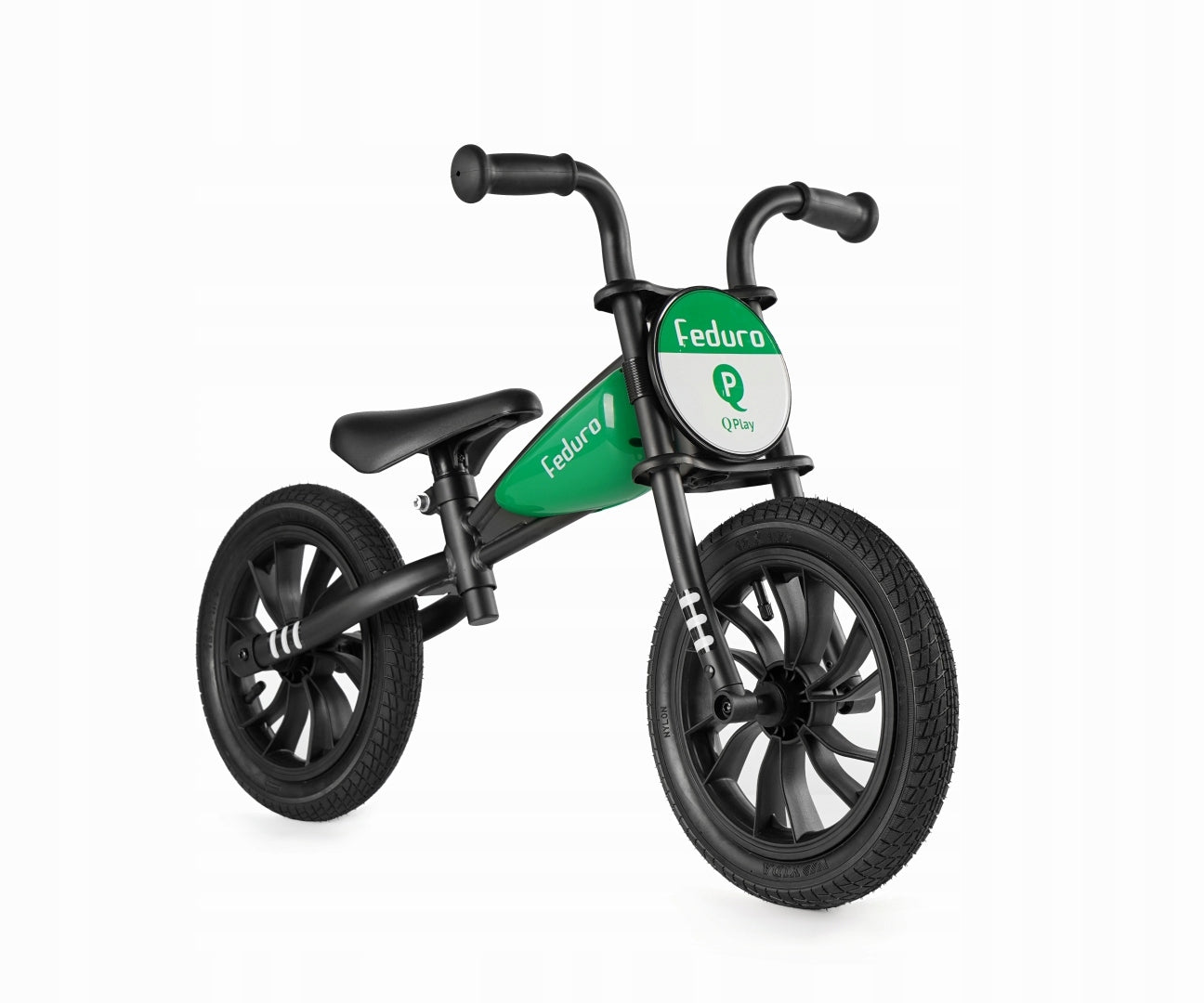 Children's balance bike pumped wheels 12" Feduro Green Qplay Brand Qplay