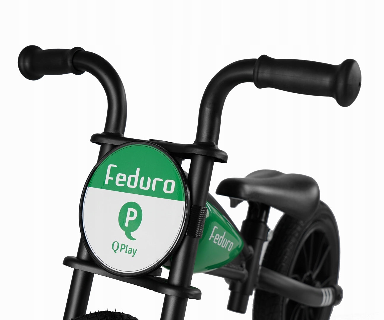 Children's balance bike pumped wheels 12" Feduro Green Qplay Kid's age 3＋ years