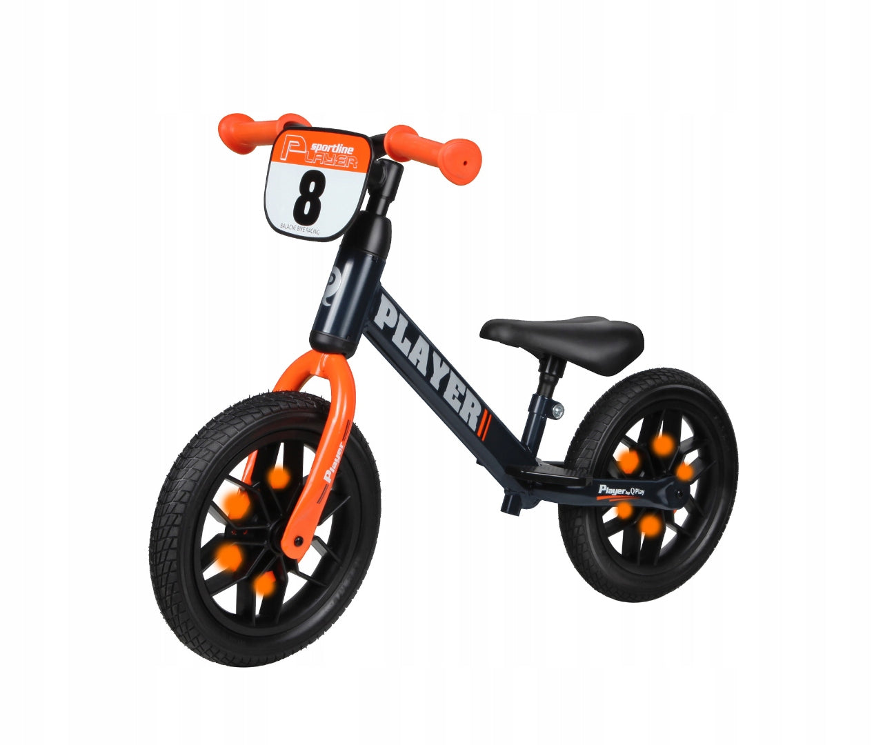 Children's balance bike ride-on glowing wheels 12" Player Qplay Brand Qplay