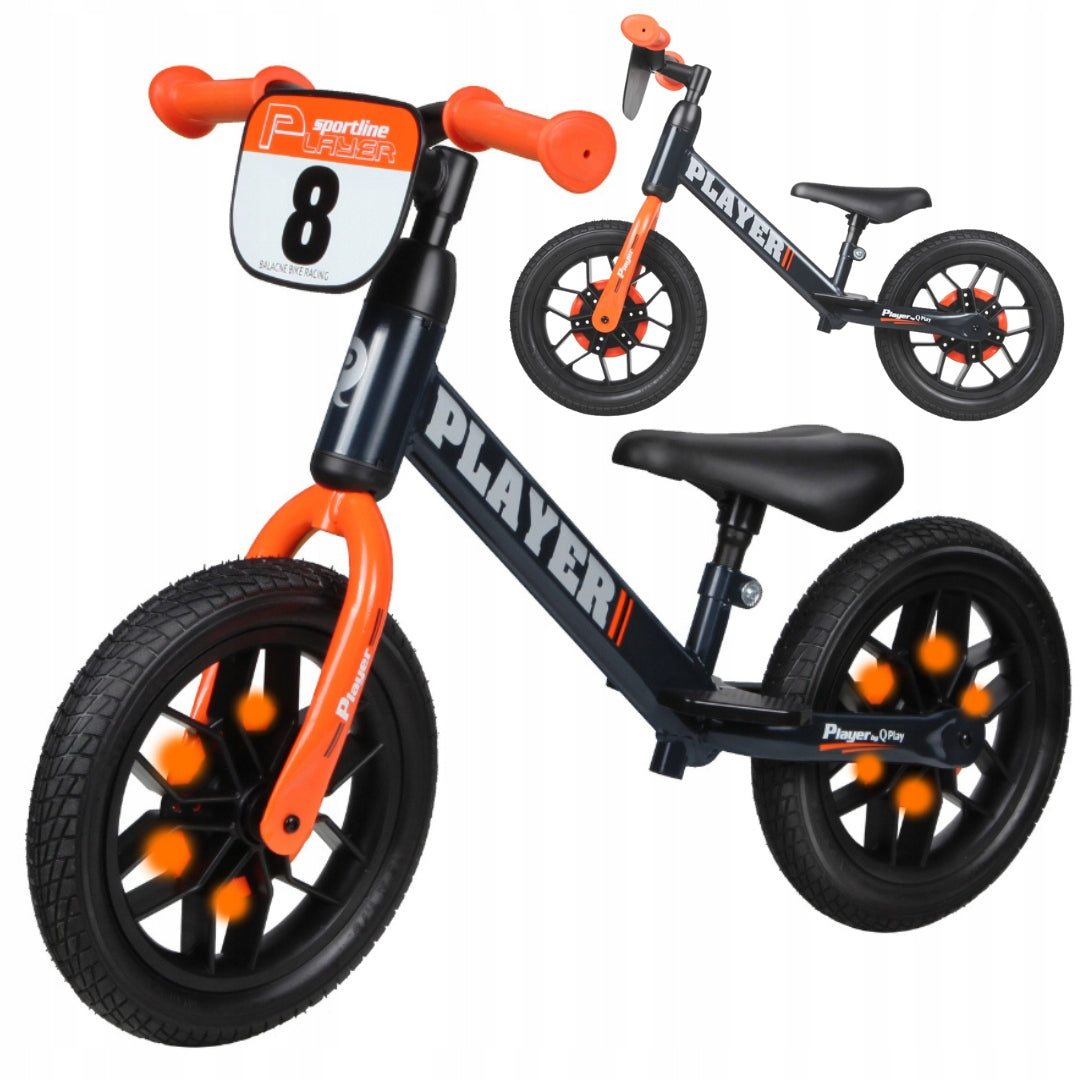 Children's balance bike ride-on glowing wheels 12" Player Qplay