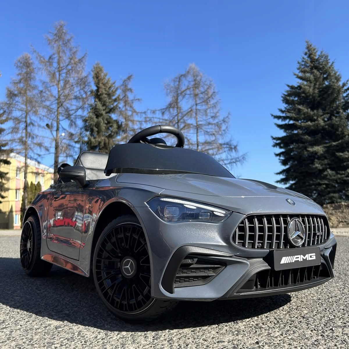 Children's battery car Mercedes CLE53 4x4 EVA Faux Leather LEDs Boards Manufacturer code CAR-S-12-SZARY