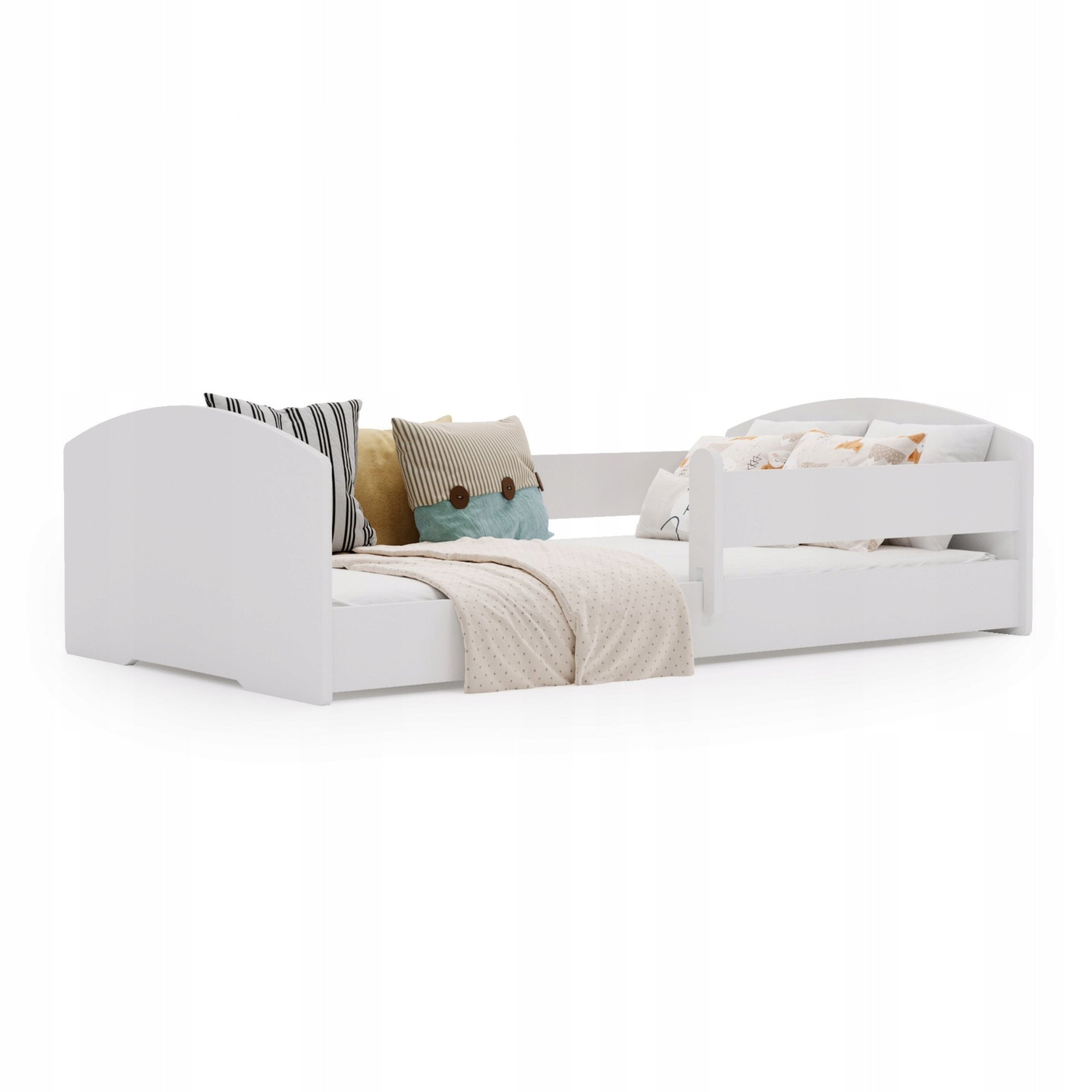 Children's bed 140x70 single low Montessori barrier white LEO Packaging status original