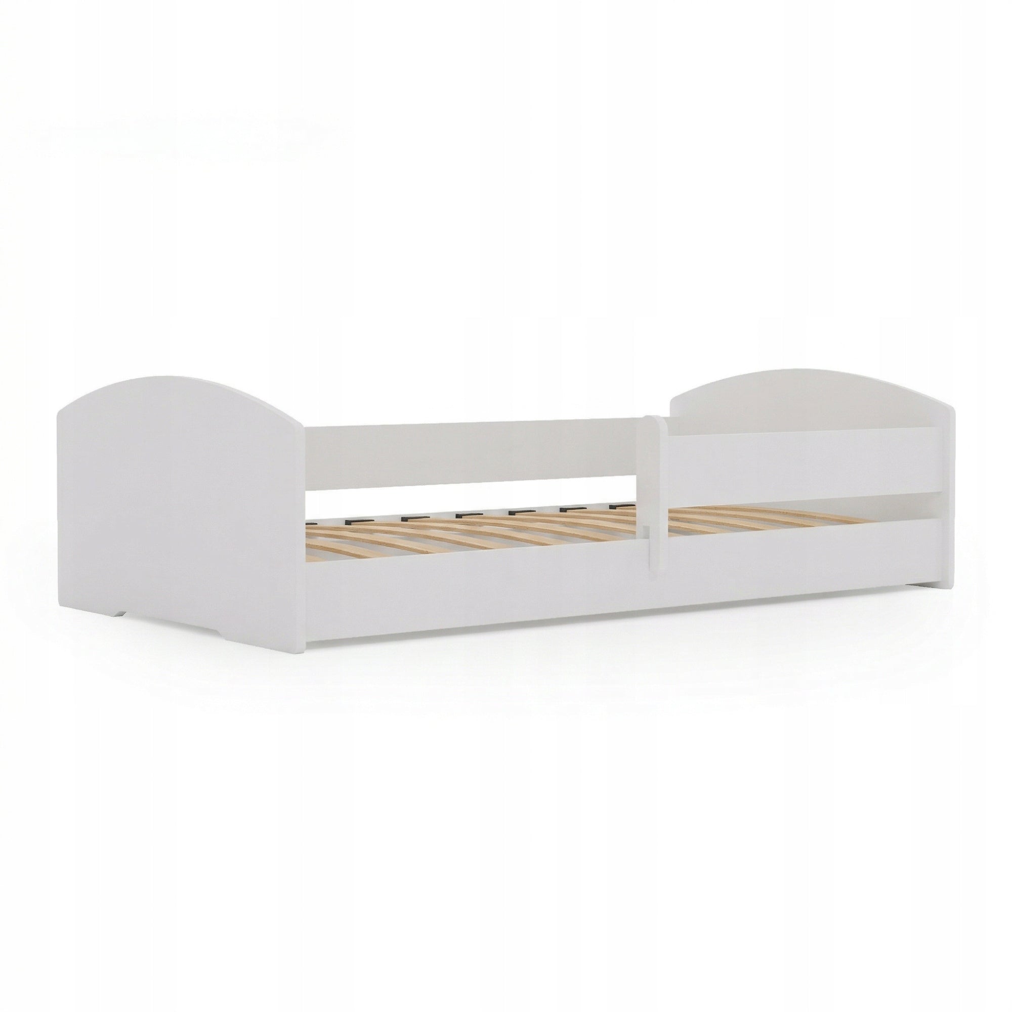 Children's bed 140x70 single low Montessori barrier white LEO