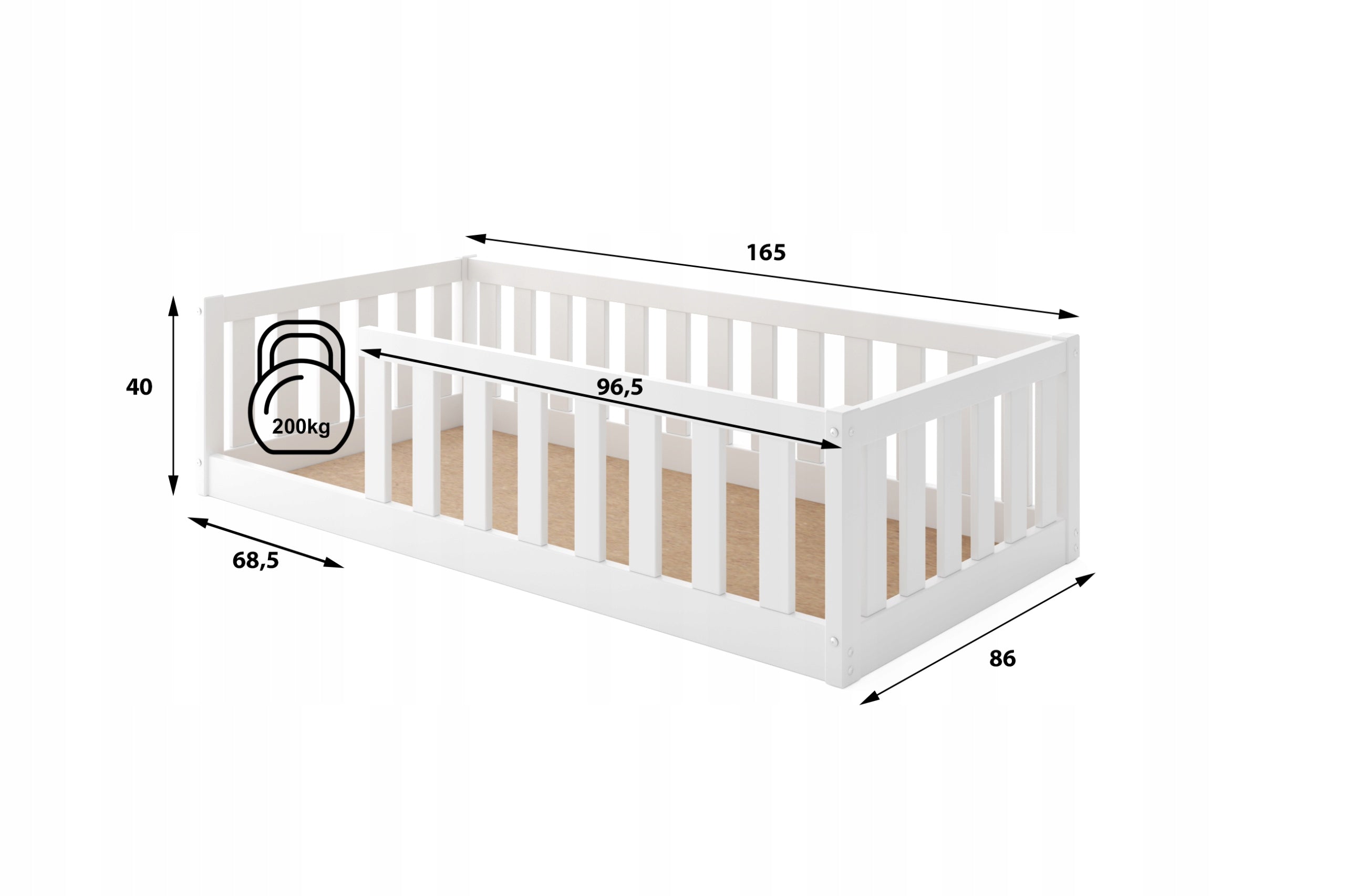 Children's bed 160x80 wooden with mattress Bella Sima montessori EAN (GTIN) 5902730626213