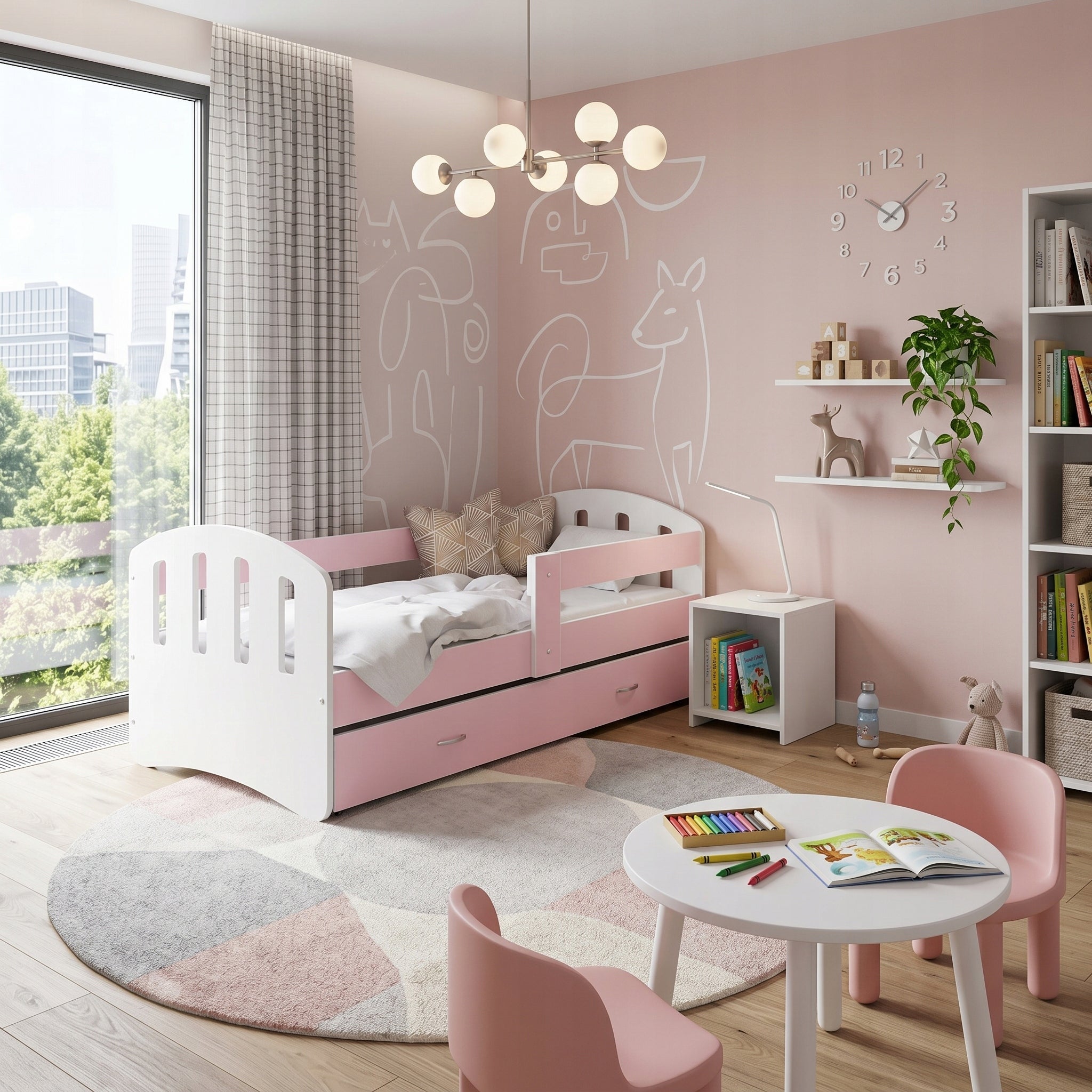 Children's bed 180x90 white + mattress HAPPY Manufacturer code P-HAPP-X-090-180-BIA-BIA-BIA-MP-SF