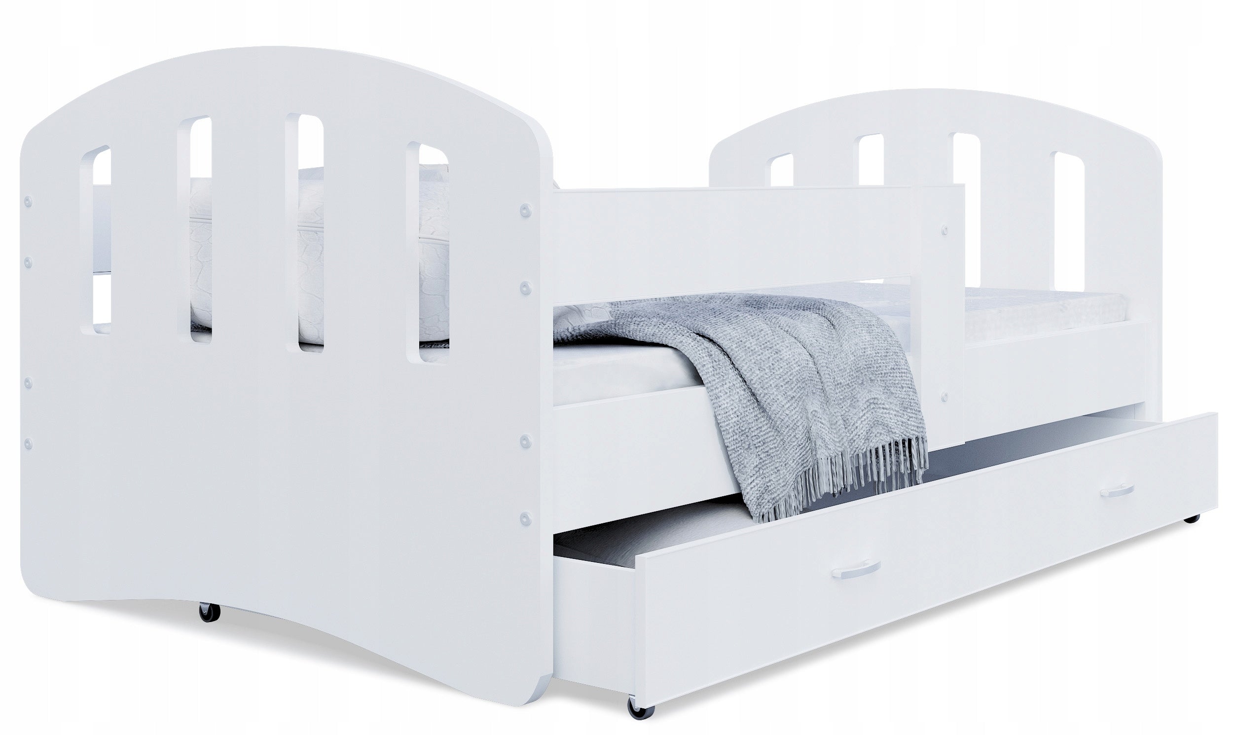 Children's bed 180x90 white + mattress HAPPY