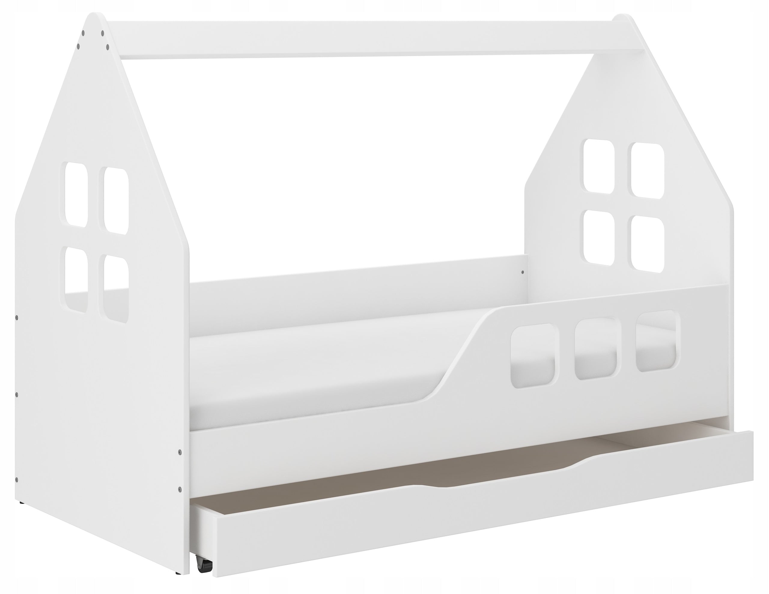 Children's bed COTTAGE with DRAWER 160x80 + mattress White Or Sonoma