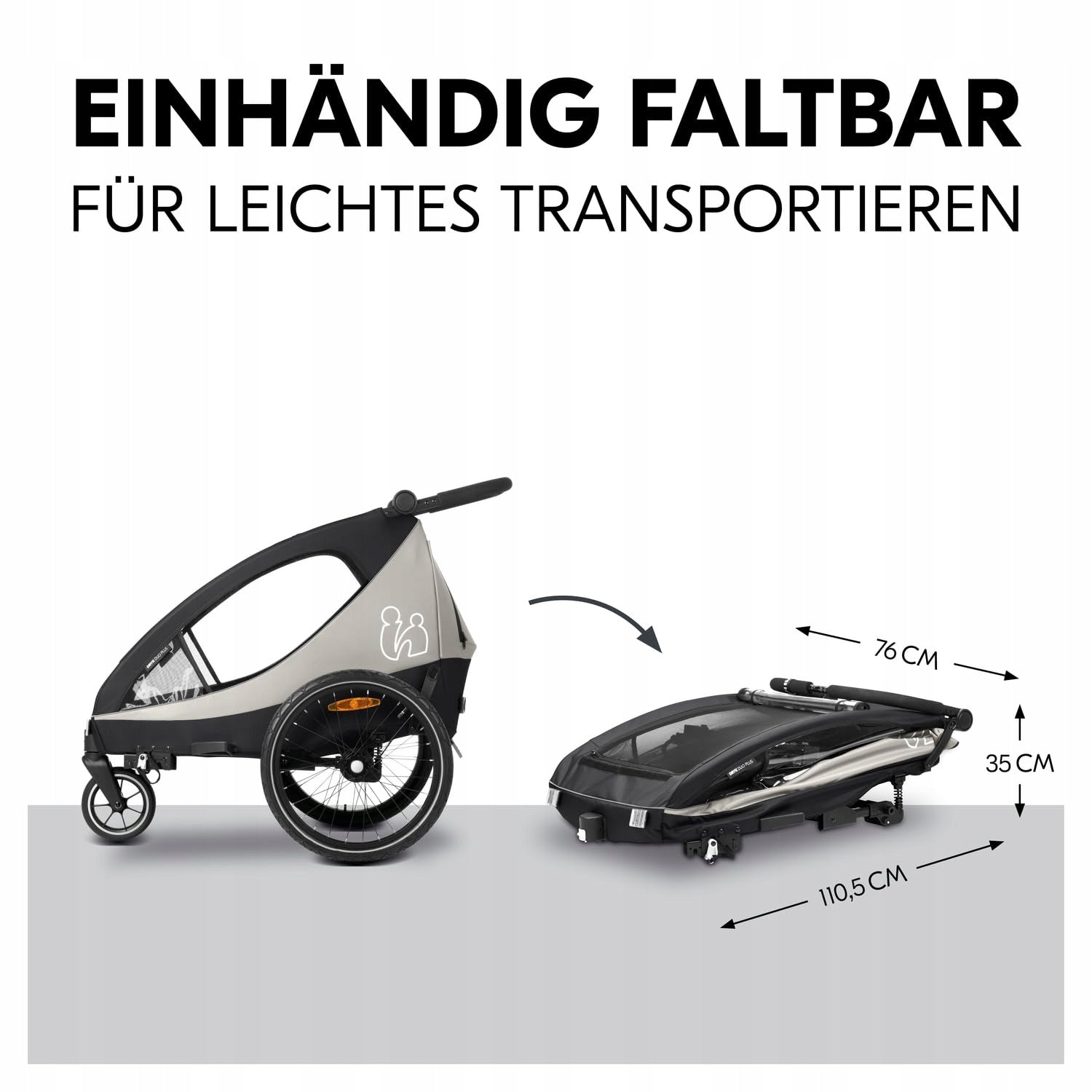 Children's bicycle trailer Hauck Dryk Duo Color black