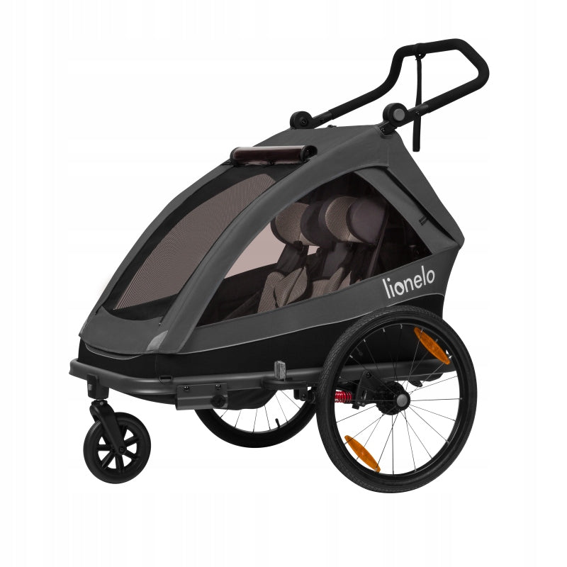 Children's bicycle trailer Lionelo CAMA Graphite Grey