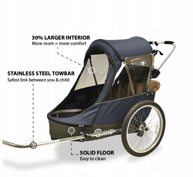 Children's bicycle trailer Wike Premium Double navy blue brown_n Brand no brand