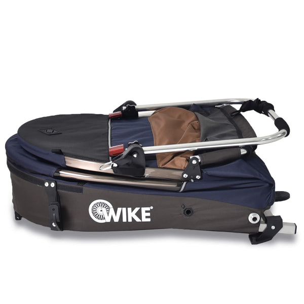 Children's bicycle trailer Wike Premium Double navy blue brown_n Maximum load 45 kg