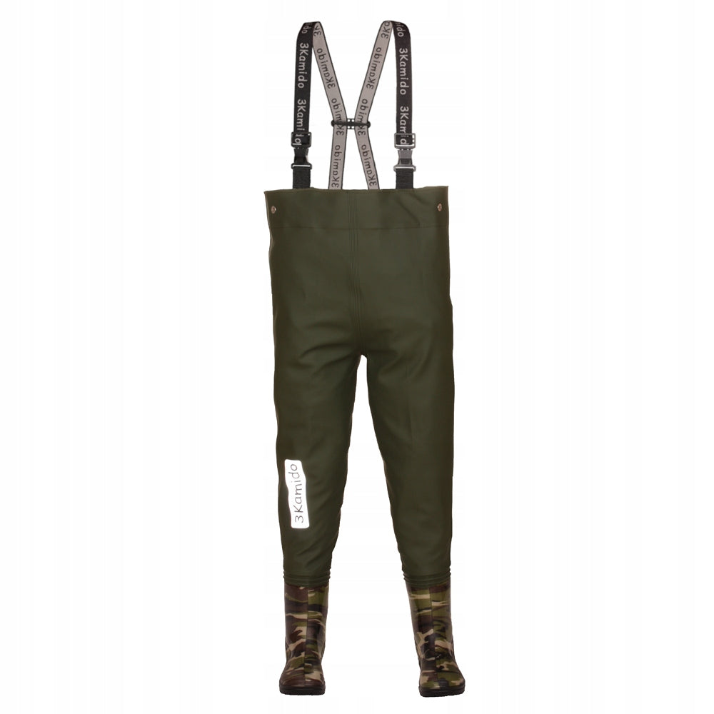 Children's bottoms 3Kamido, waders, waders - MORO, green r.32/33