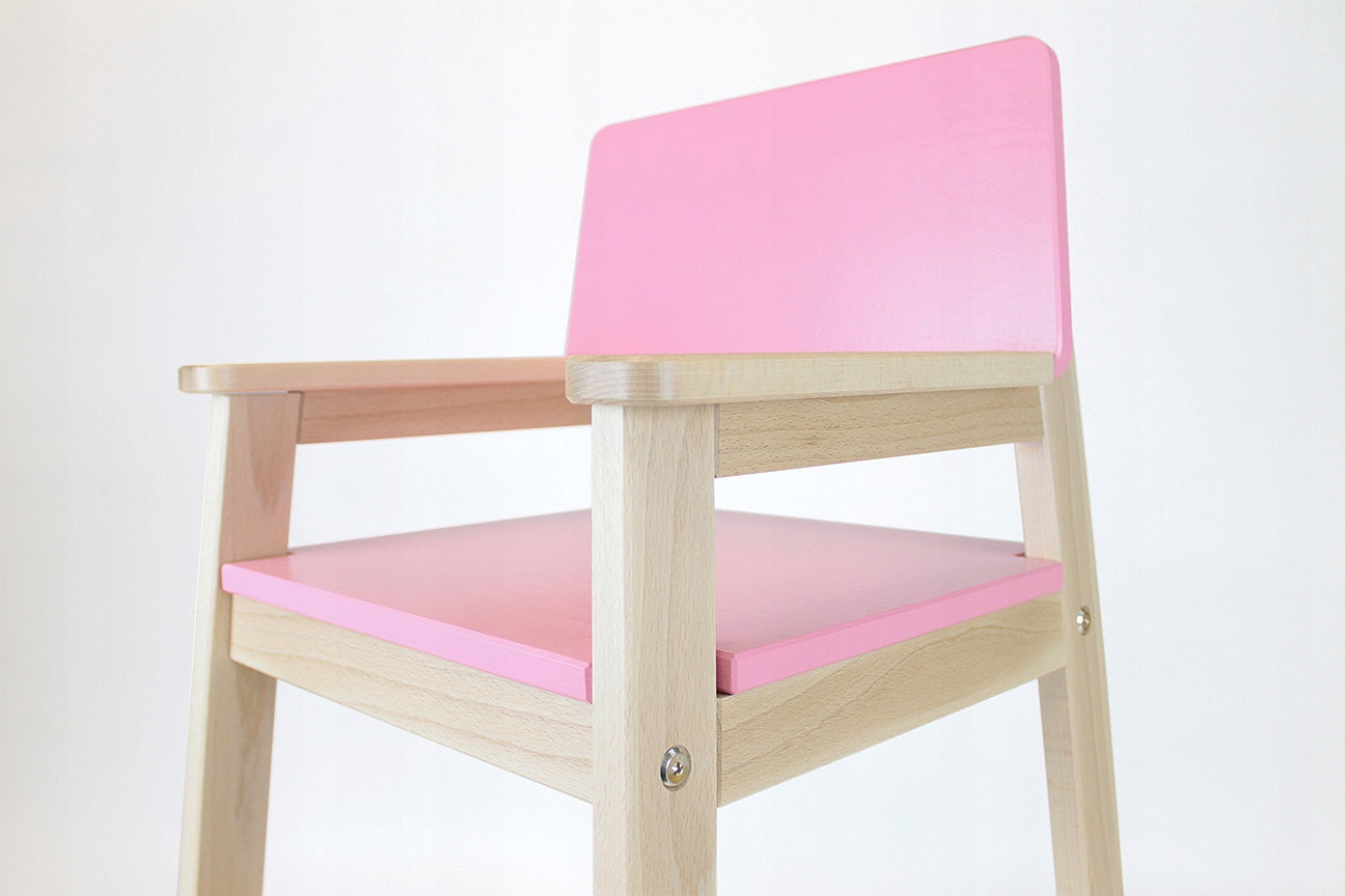 Children's chair for table beech wood HANIA Pink Manufacturer code 003