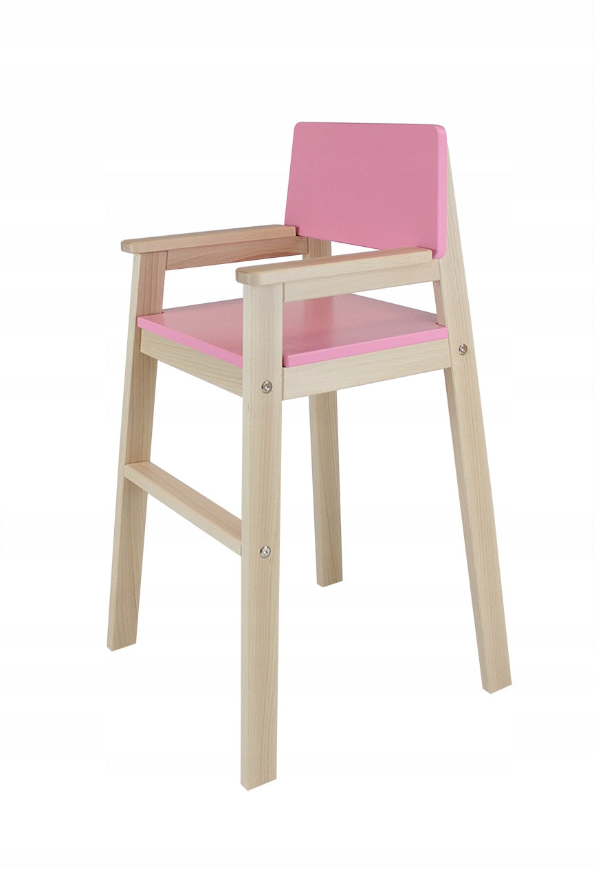 Children's chair for table beech wood HANIA Pink