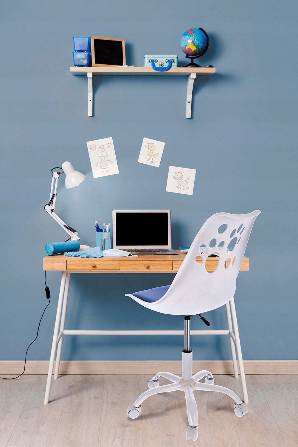 Children's desk chair Jumi Joy swivel White-Blue 1pcs Brand Jumi