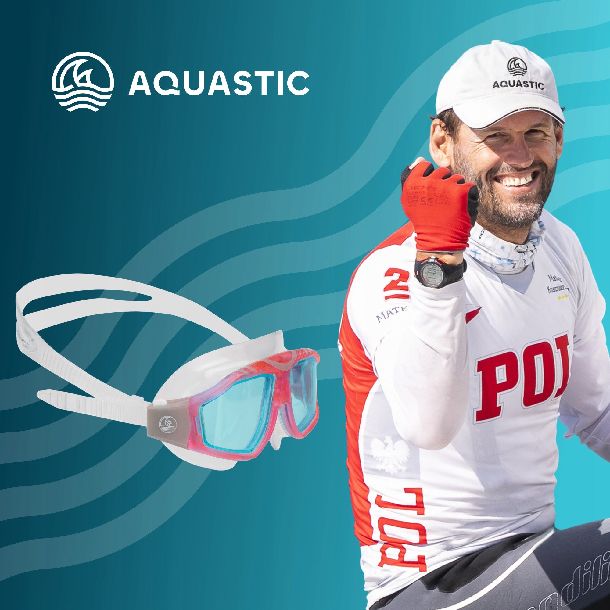 Children's diving mask Aquastic Mako Jr pink ANTI FOG SNORKELING Packaging status original