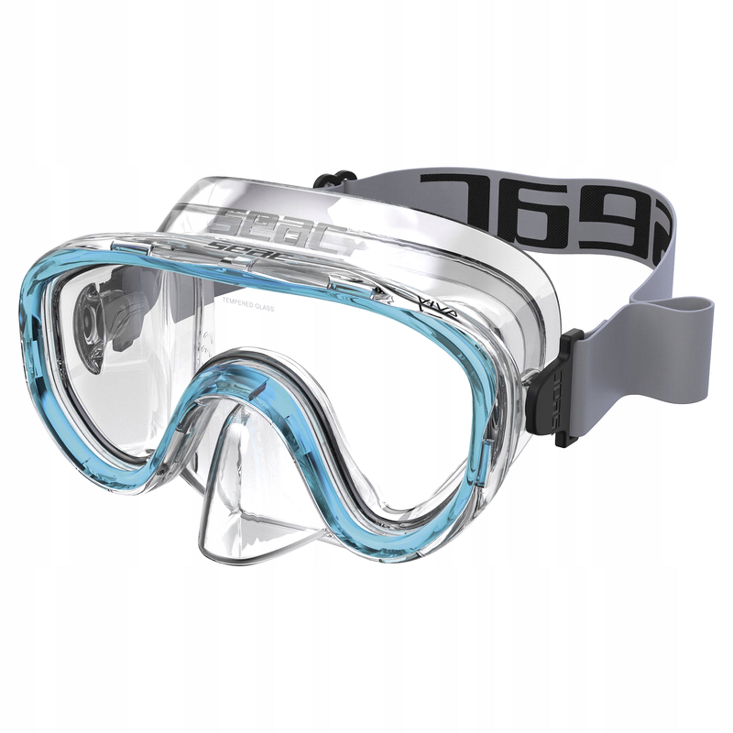 Children's diving mask SEAC VIVA calendered strap grey sky frame