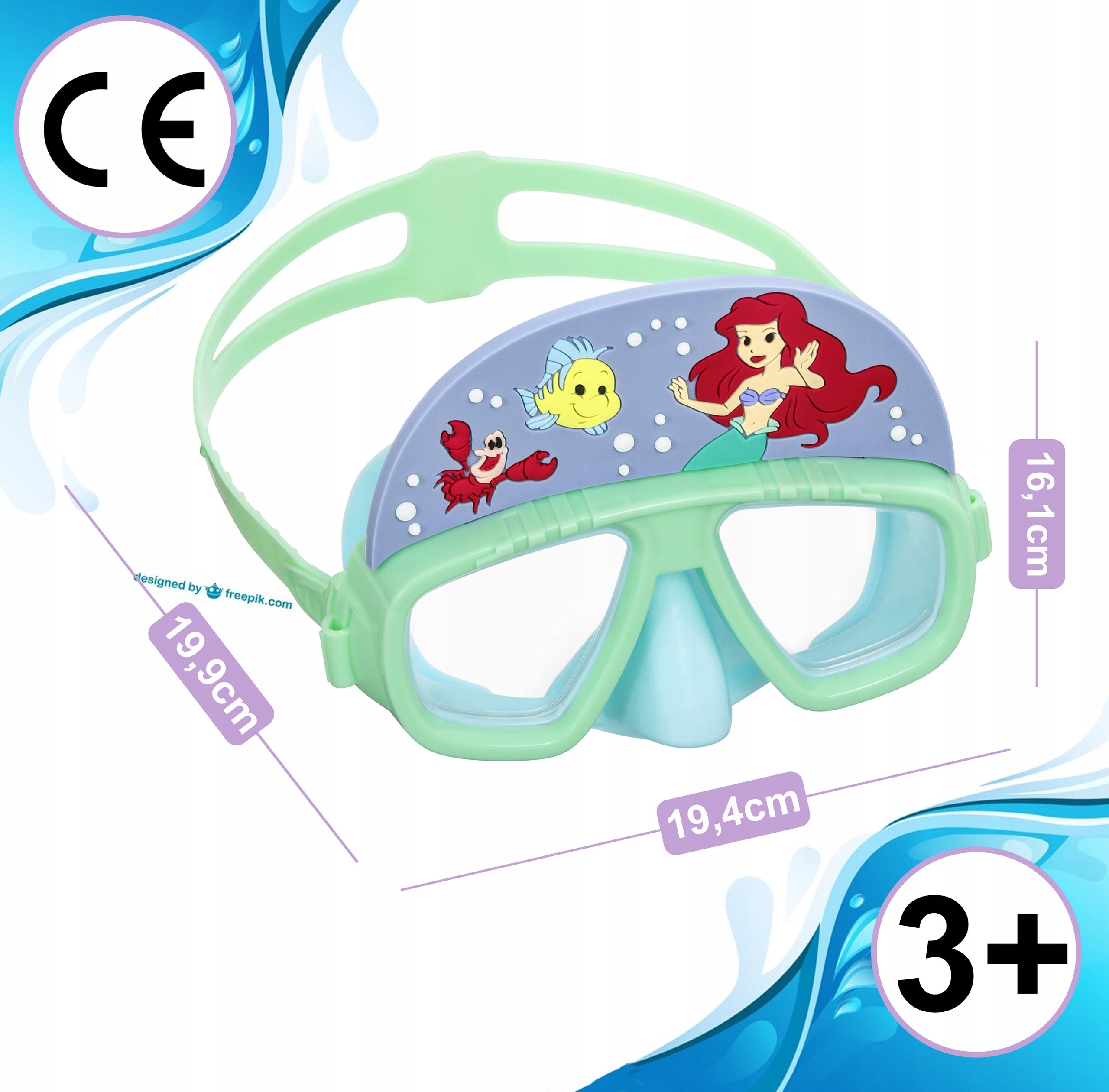 Children's diving mask, glasses Bestway 9103D green Color green