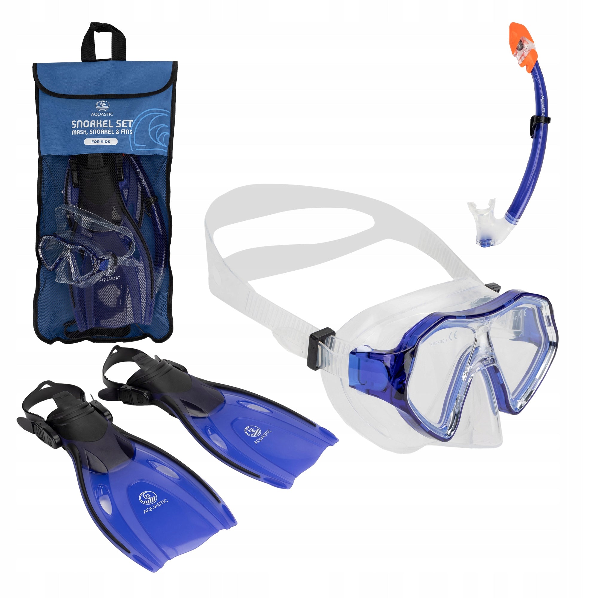 Children's diving set SNORKELING AQUASTIC MASK SNORKEL FIN 27/32