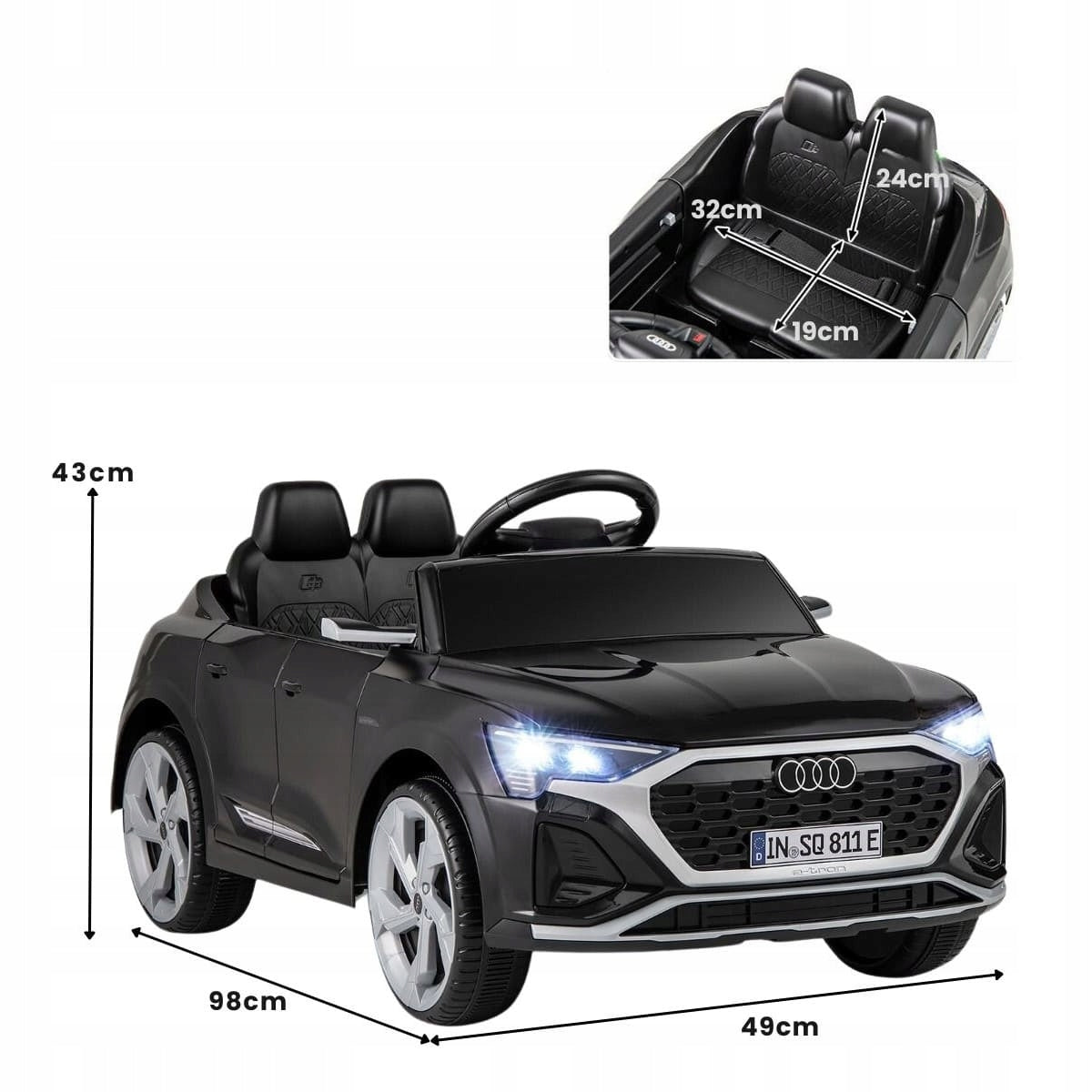 Children's electric car Audi SQ8 e-tron Auto battery Brand Costway